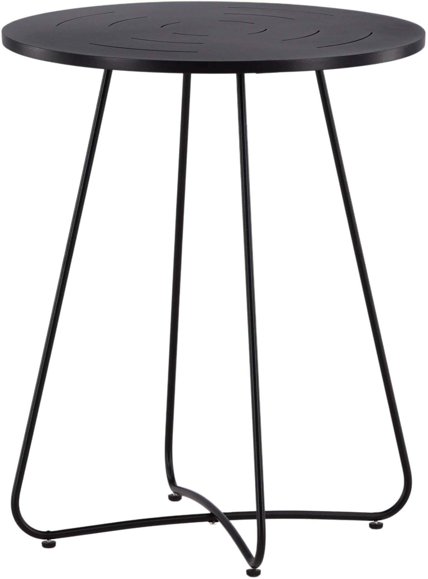 Eleganter Bacong Beistelltisch von Venture Home: pulverbeschichteter Stahl, wetterfest, ideal für Garten und Terrasse. Zeitloses Design.