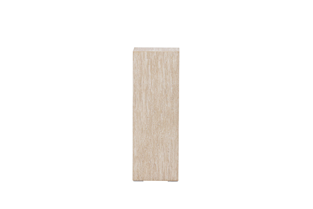 Ramsvik Sockel in Travertine look präsentiert im Onlineshop von KAQTU Design AG. Beistelltisch ist von Vind