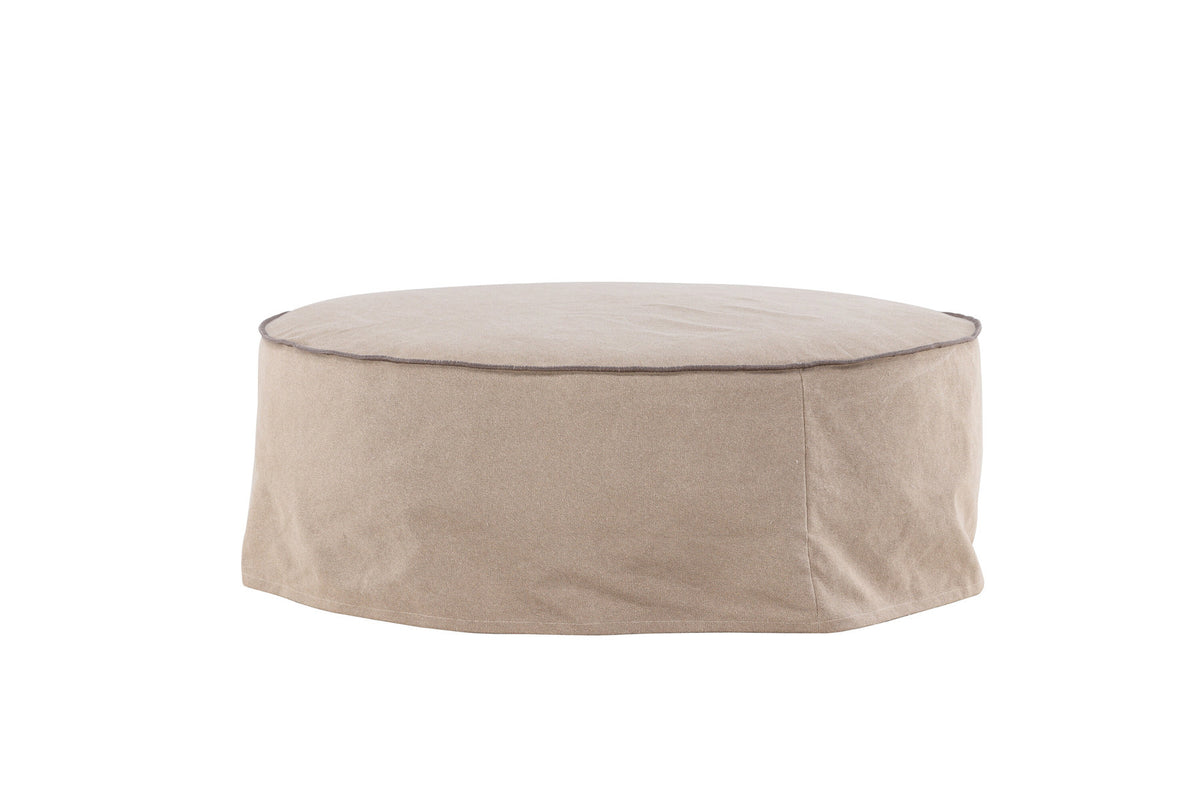 Vindö Ottoman ⌀101 in Brown Linen präsentiert im Onlineshop von KAQTU Design AG. Ottoman ist von Vind