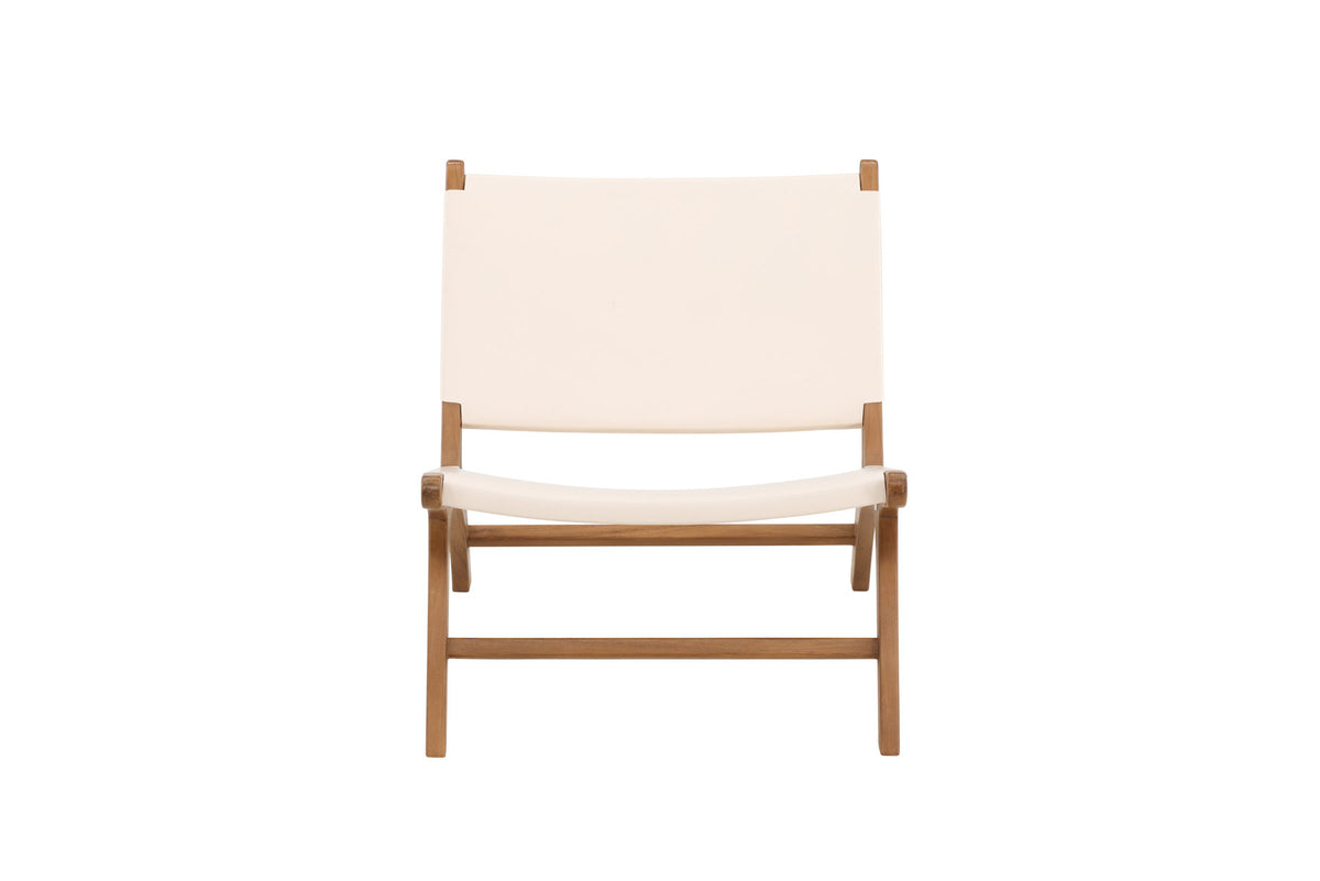 Rike Lounge Chair in Teak / Cream PU Leather präsentiert im Onlineshop von KAQTU Design AG. Sessel ist von Vind