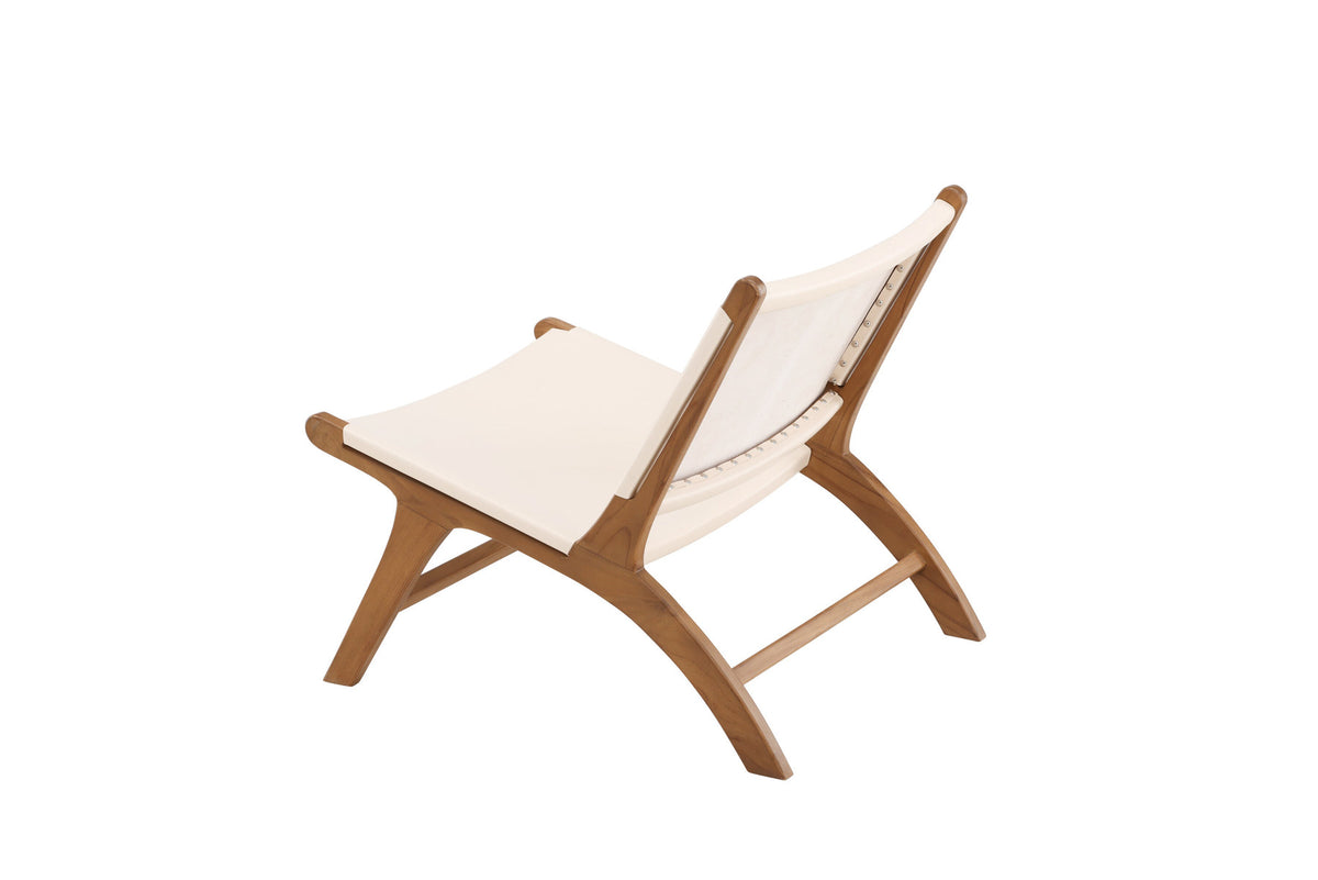 Rike Lounge Chair in Teak / Cream PU Leather präsentiert im Onlineshop von KAQTU Design AG. Sessel ist von Vind