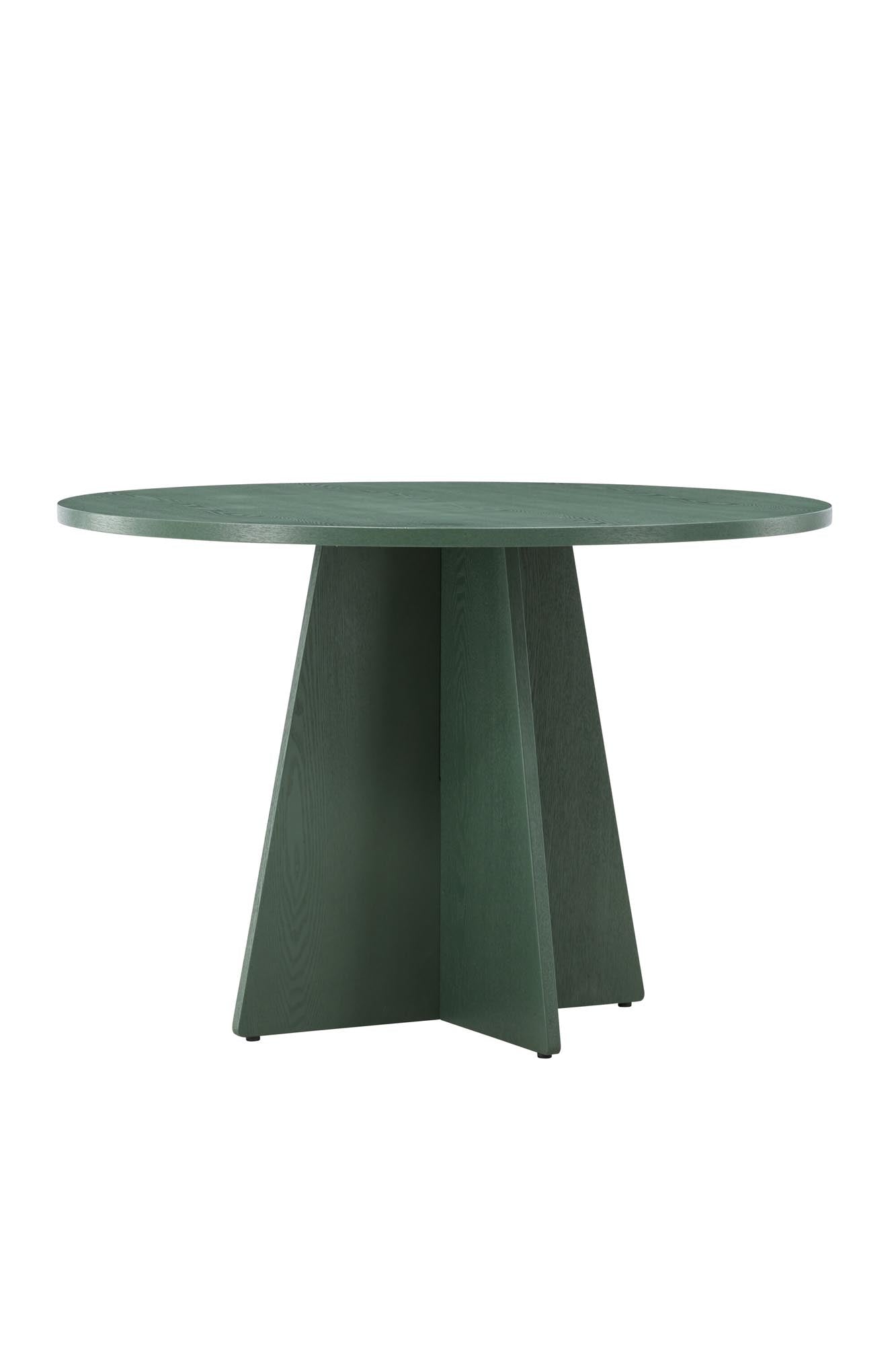 Eleganter Bootcut-Esstisch von Venture Home in stilvollem Olivgrün. Runde Tischplatte, robuste Bauweise und pflegeleicht – ideal für gesellige Abende!