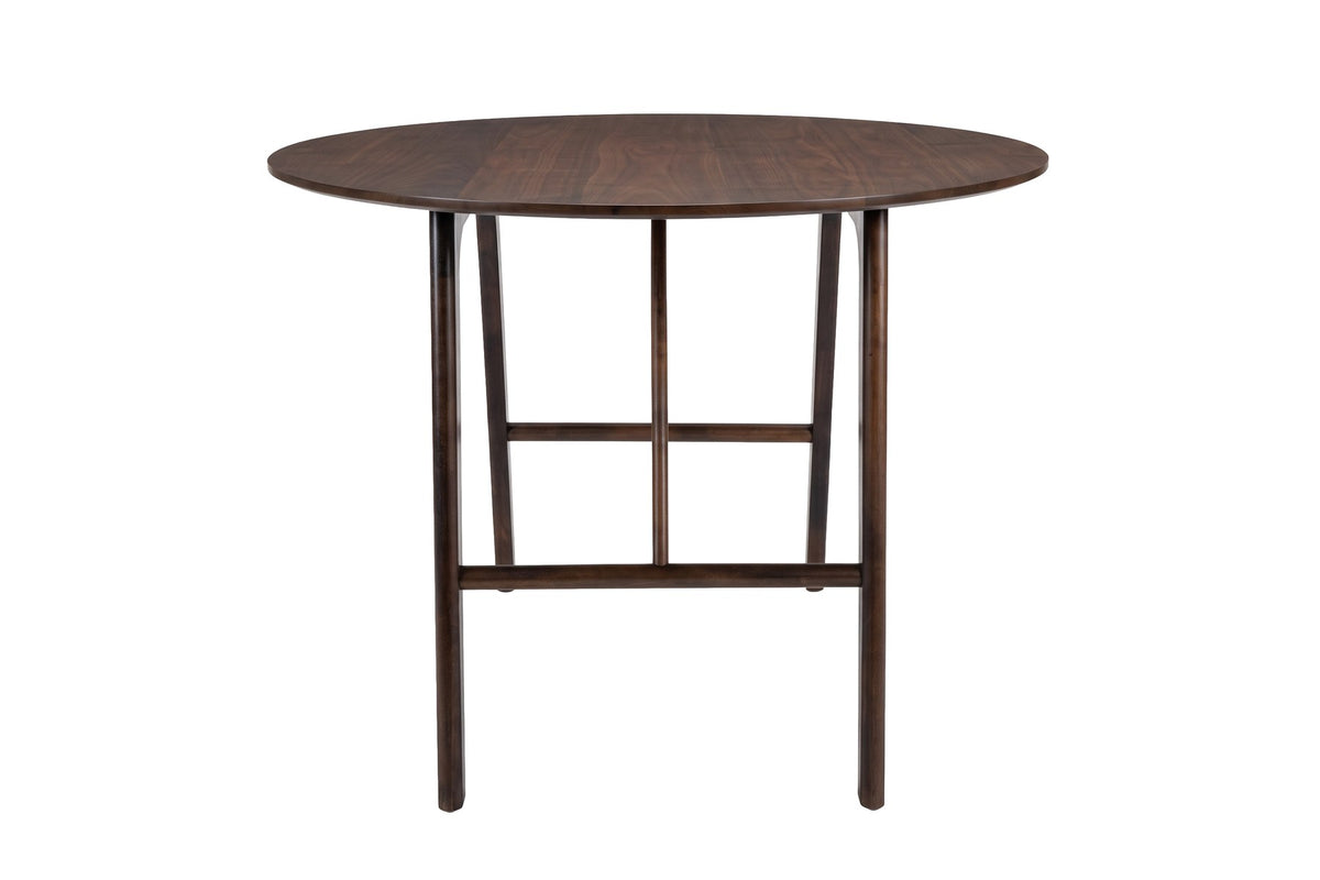 Runder Esstisch Kaseidon ø100 cm in Dunkelbraun, Tischplatte aus MDF und Kautschukholz, Beine aus Kautschukholz, Design von Venture Home.