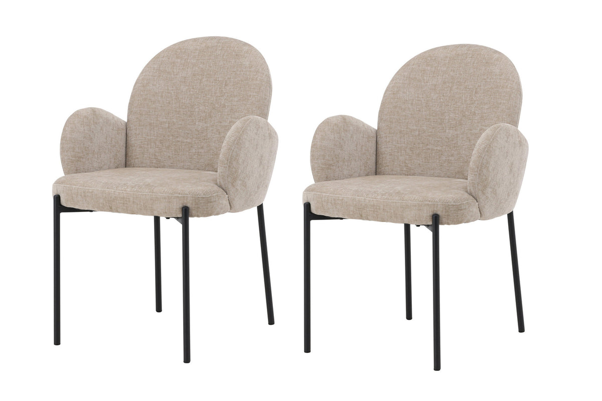 Blom Esszimmerstuhl in Beige präsentiert im Onlineshop von KAQTU Design AG. Stuhl mit Armlehne ist von Venture Home