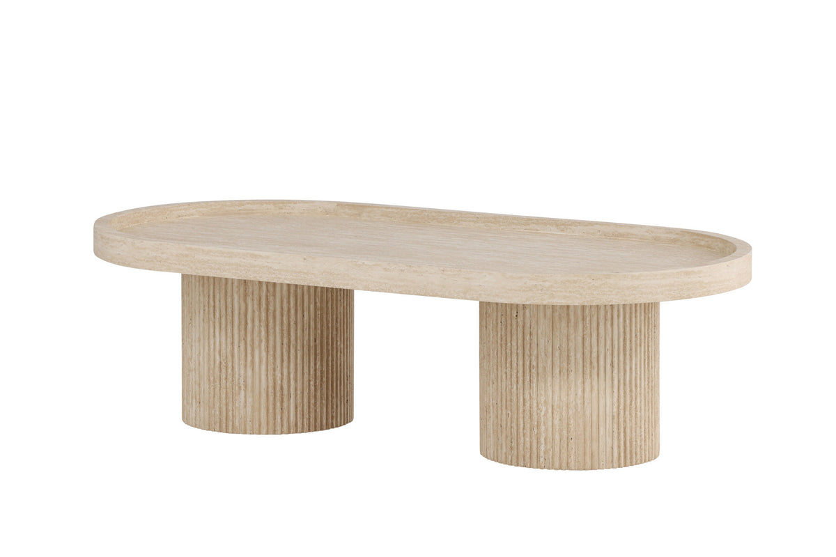 Krille Sofatisch in Beige präsentiert im Onlineshop von KAQTU Design AG. Beistelltisch ist von Venture Home