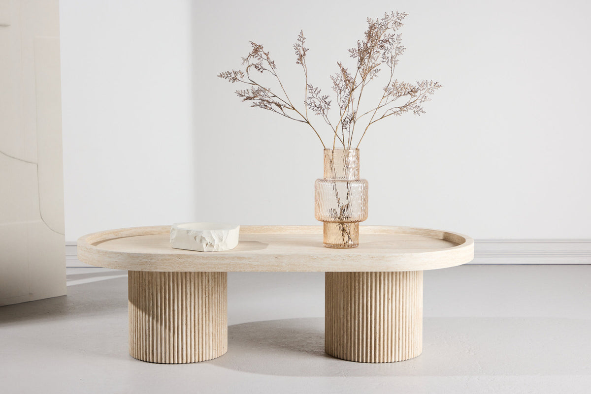 Krille Sofatisch in Beige präsentiert im Onlineshop von KAQTU Design AG. Beistelltisch ist von Venture Home