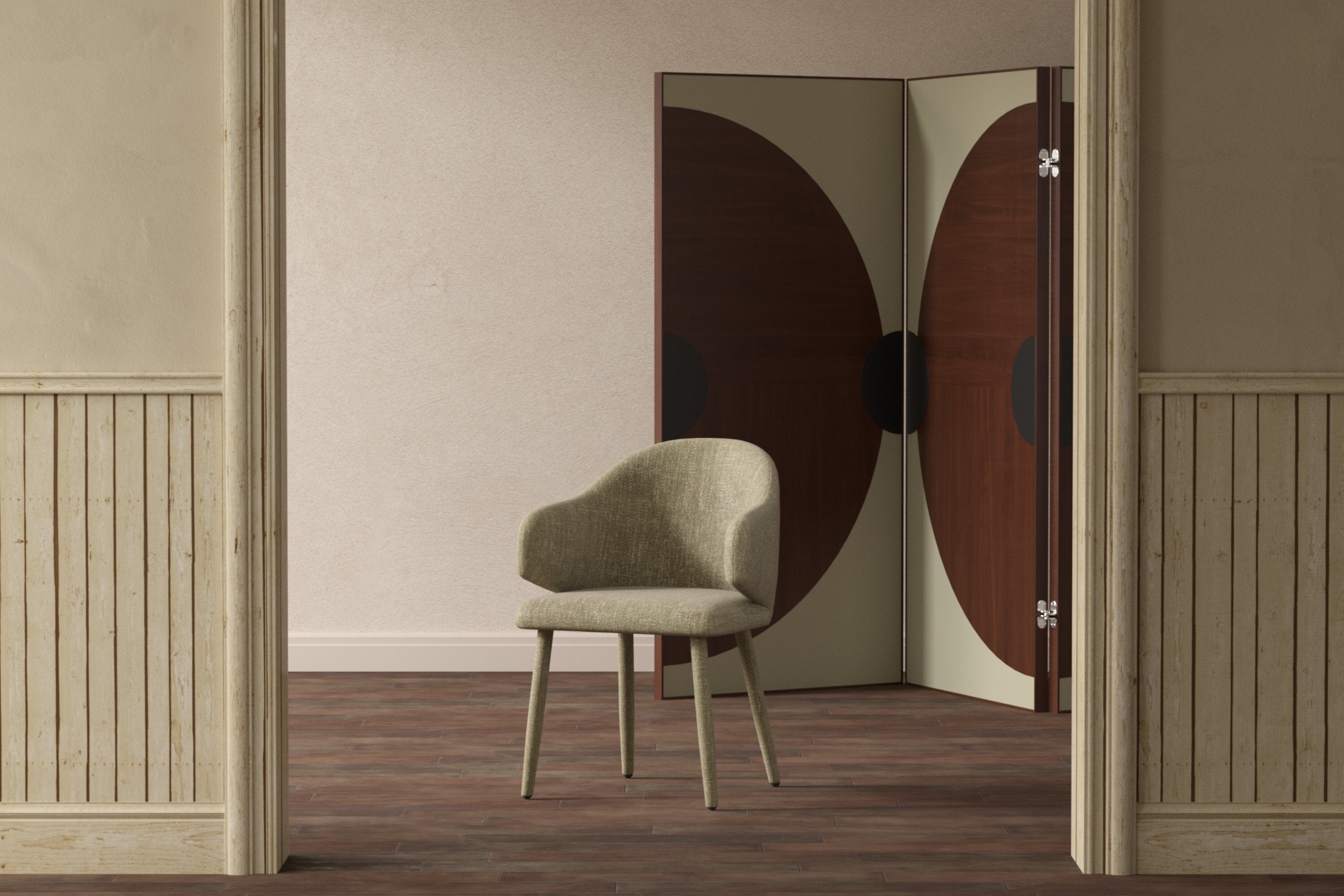 Evelin Esszimmerstuhl in Beige präsentiert im Onlineshop von KAQTU Design AG. Stuhl ist von Venture Home