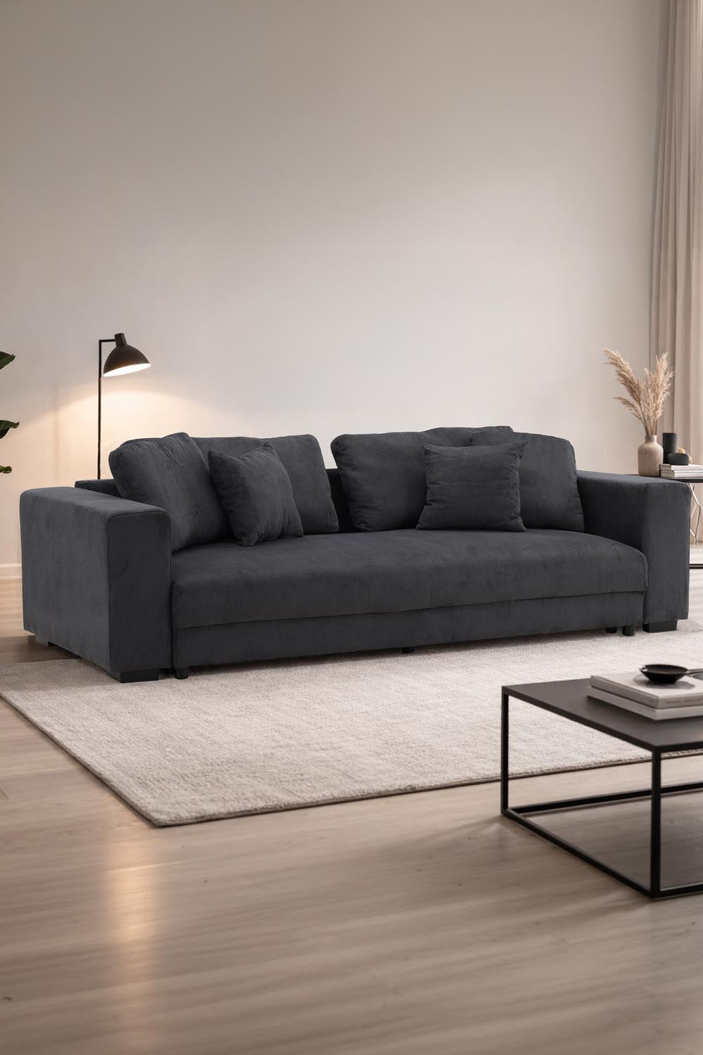 Bellman verstellbares Bett in Dunkelgrau präsentiert im Onlineshop von KAQTU Design AG. 2er Sofa ist von Venture Home