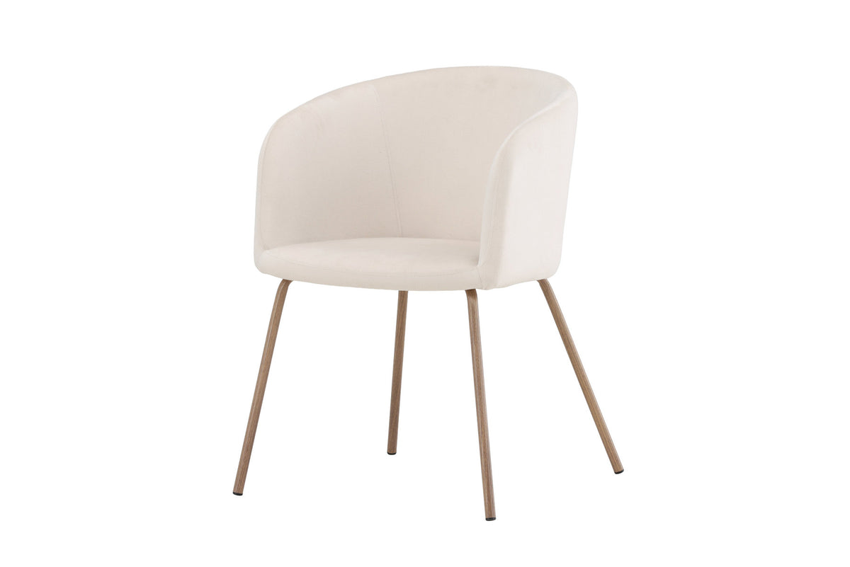 Berit Esszimmerstuhl von Venture Home mit braunem Polyester-Cord-Sitz, schwarzen Stahlbeinen und Armlehnen, modernes schlichtes Design