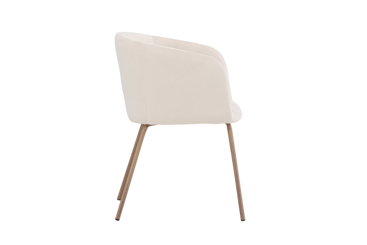 Berit Esszimmerstuhl von Venture Home mit braunem Polyester-Cord-Sitz, schwarzen Stahlbeinen und Armlehnen, modernes schlichtes Design