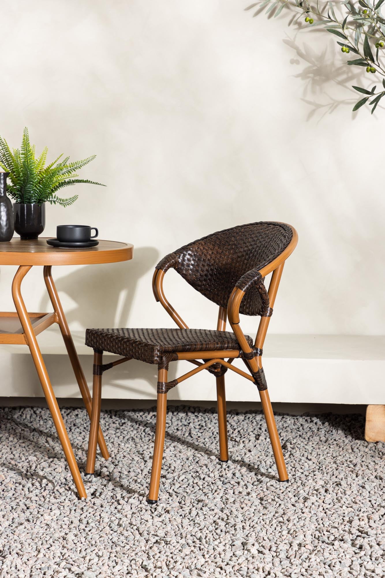 Abrantes Café Set in Braun/Braun/Dunkelbraun präsentiert im Onlineshop von KAQTU Design AG. Gartentischset ist von Venture Home