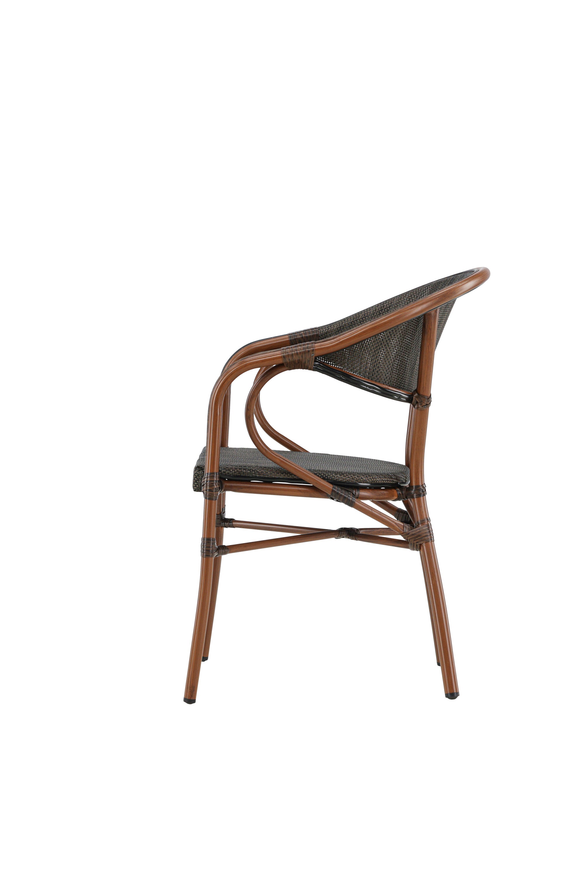 Vila Cafe Stuhl in Schwarz Braun präsentiert im Onlineshop von KAQTU Design AG. Gartenstuhl mit Armlehnen ist von Venture Home