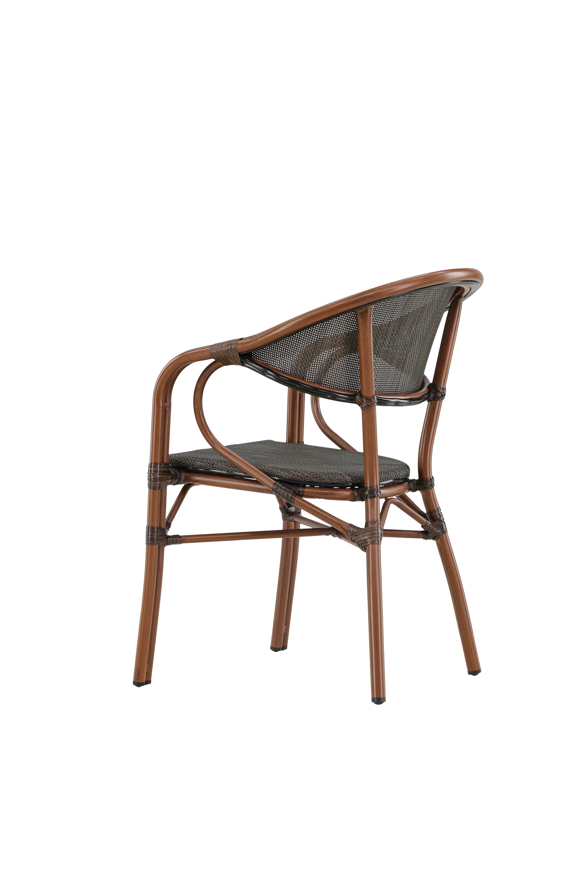 Vila Cafe Stuhl in Schwarz Braun präsentiert im Onlineshop von KAQTU Design AG. Gartenstuhl mit Armlehnen ist von Venture Home