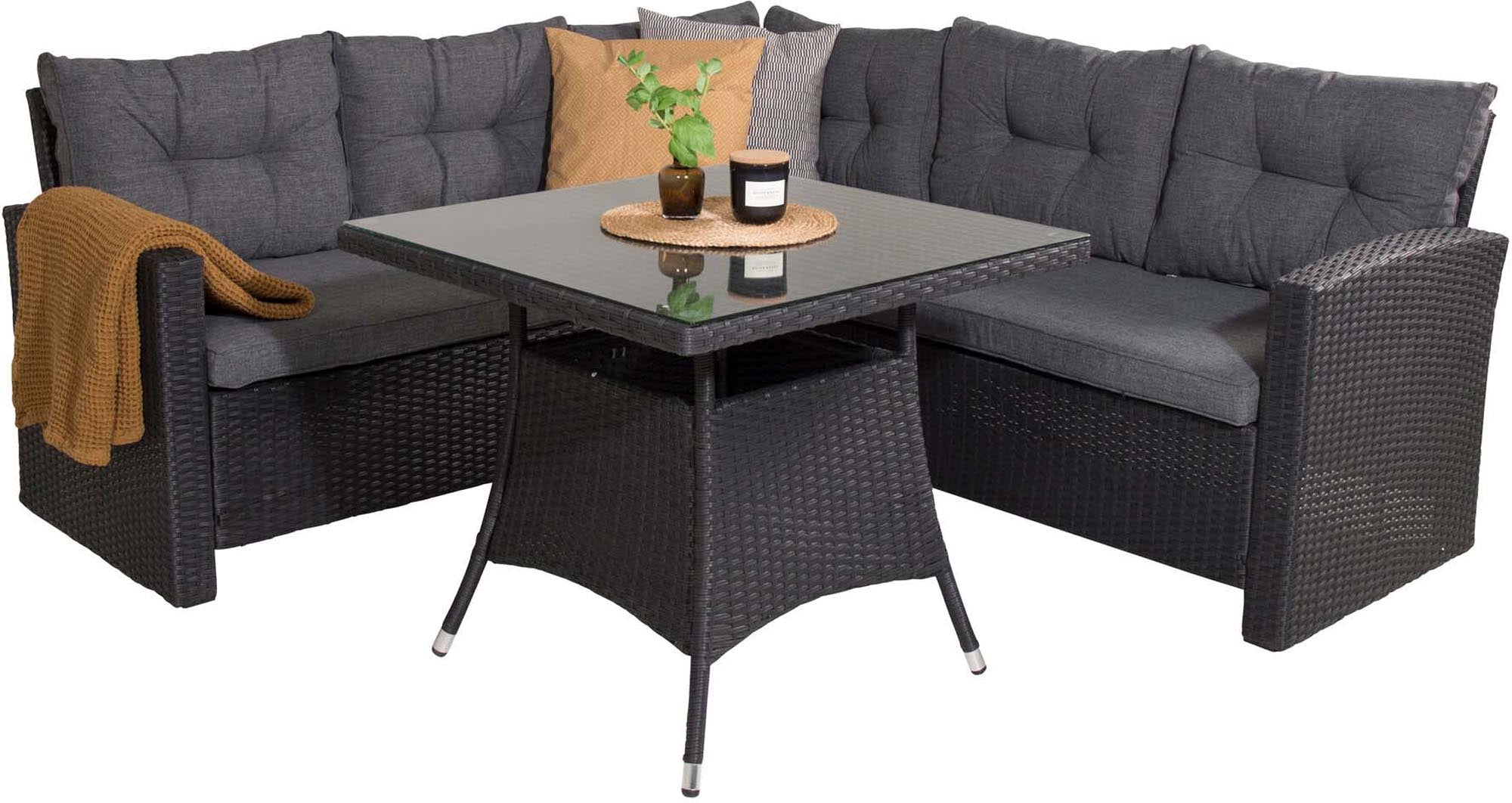 Entspannen Sie stilvoll im Freien mit dem Watford Ecksofa Outdoorset 80cm von Venture Home – robust, komfortabel und wetterfest.