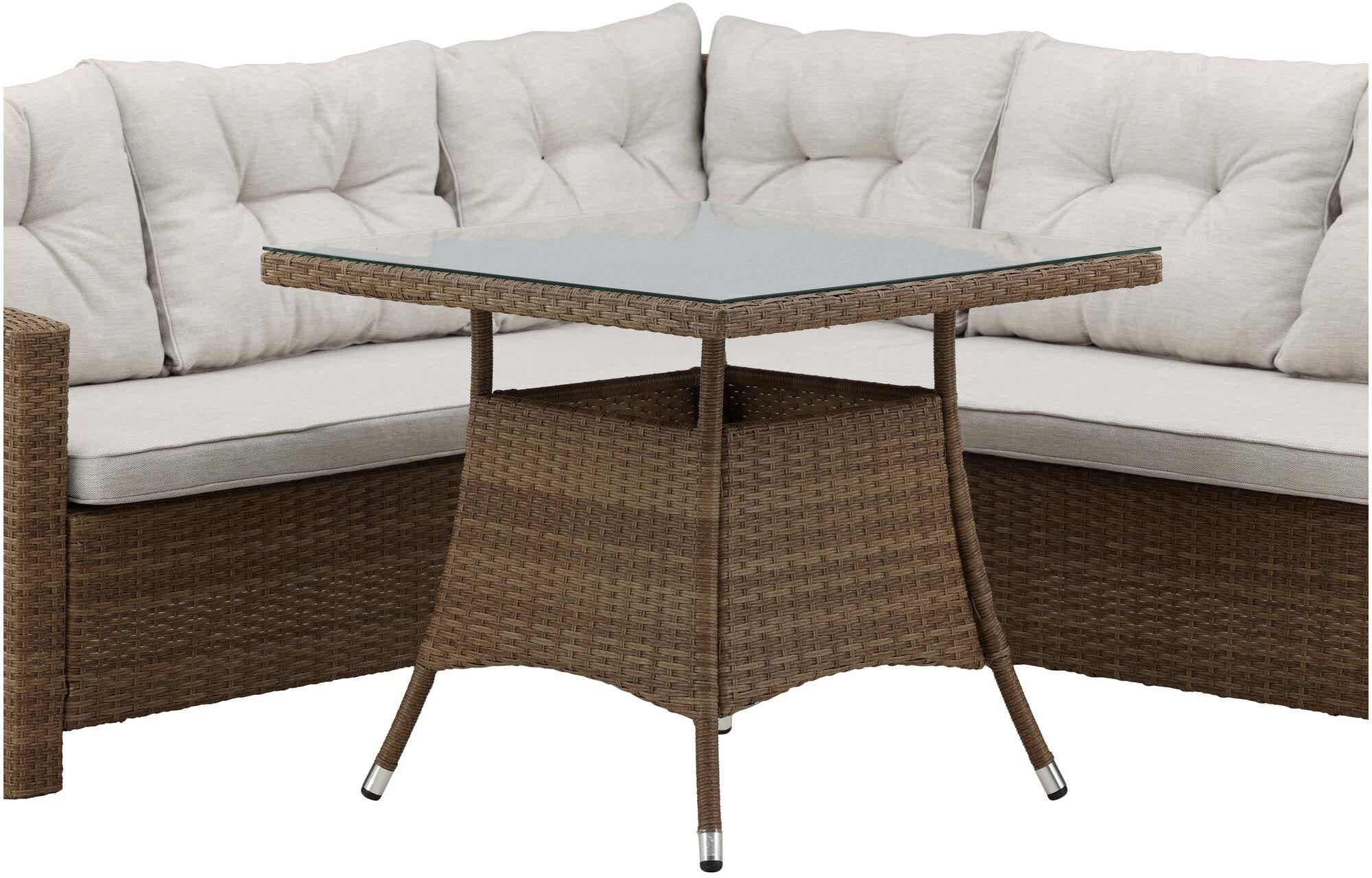 Stylisches Watford Ecksofa Outdoorset 80cm von Venture Home: Ideal für gesellige Abende im Freien mit Komfort und wetterfestem Design.