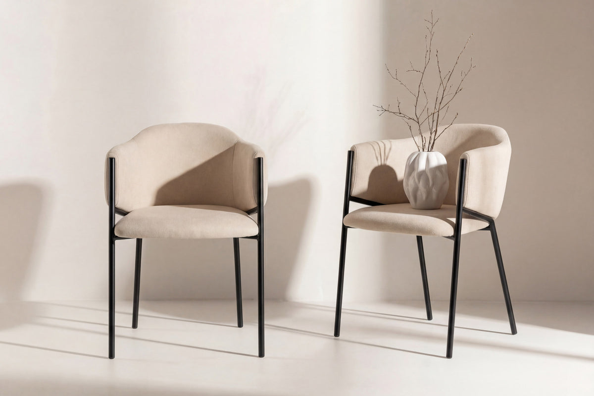 Evelina Esszimmerstuhl in Beige präsentiert im Onlineshop von KAQTU Design AG. Stuhl ist von Venture Home