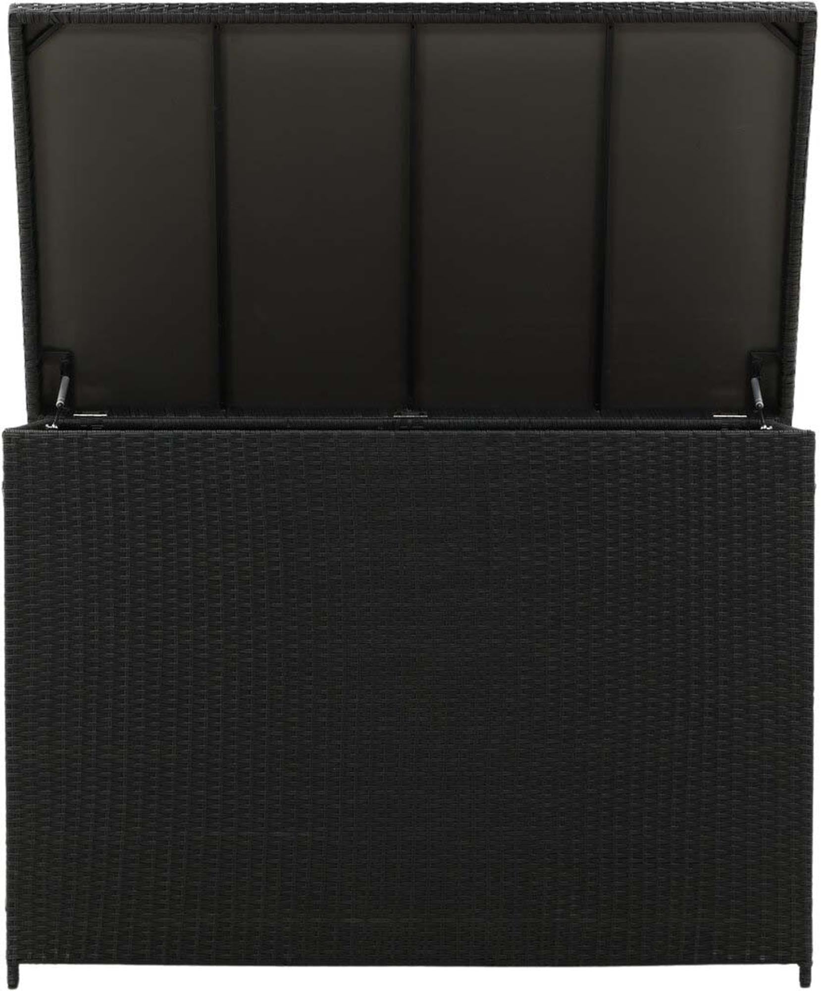 Robuste und stilvolle Kissenbox von Venture Home, ideal für die Aufbewahrung im Garten oder auf der Terrasse.