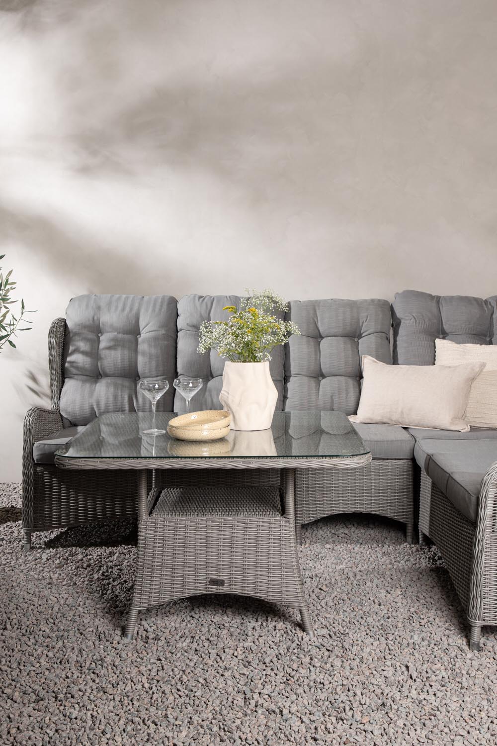 Washington Ecksofa Outdoorset 100cm in Grau präsentiert im Onlineshop von KAQTU Design AG. Loungeset ist von Venture Home