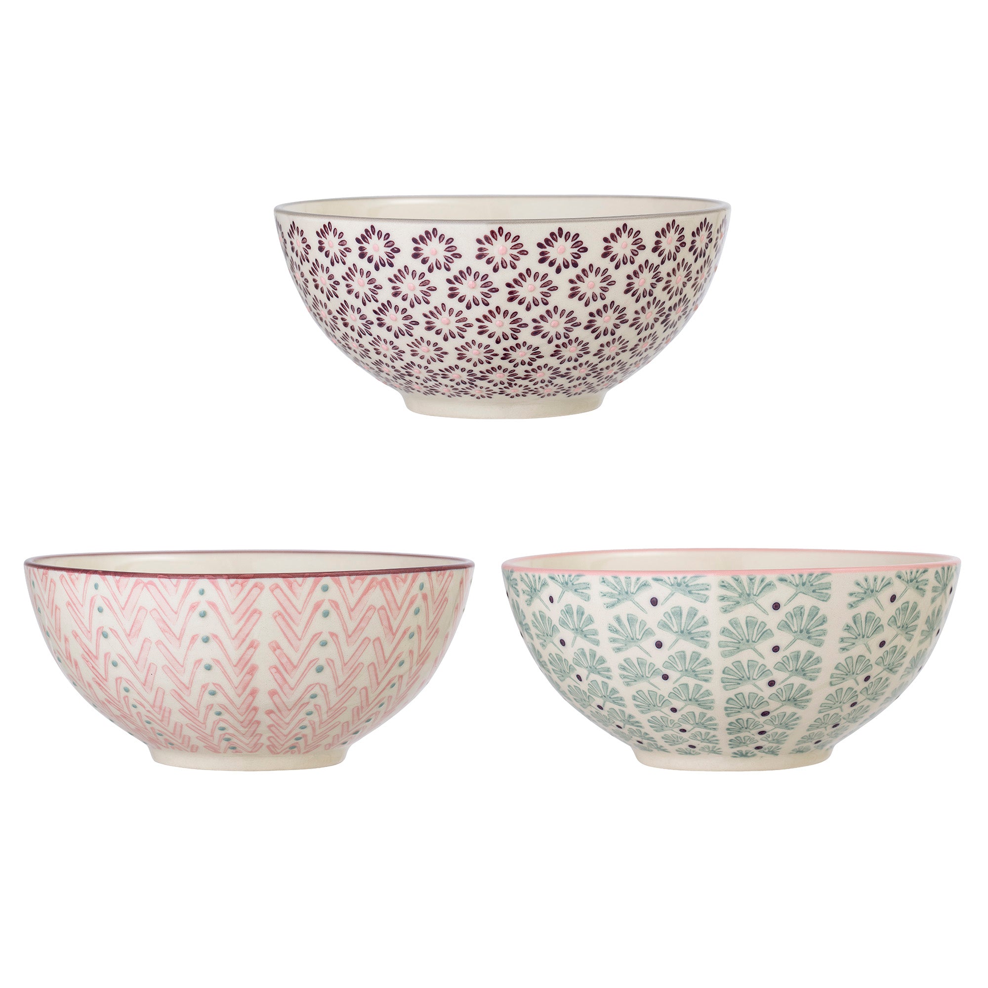 Entdecken Sie die elegante Maya Schale in Violett aus Steingut von Bloomingville. Vielseitig einsetzbar, robust und stilvoll für Ihre Küche.