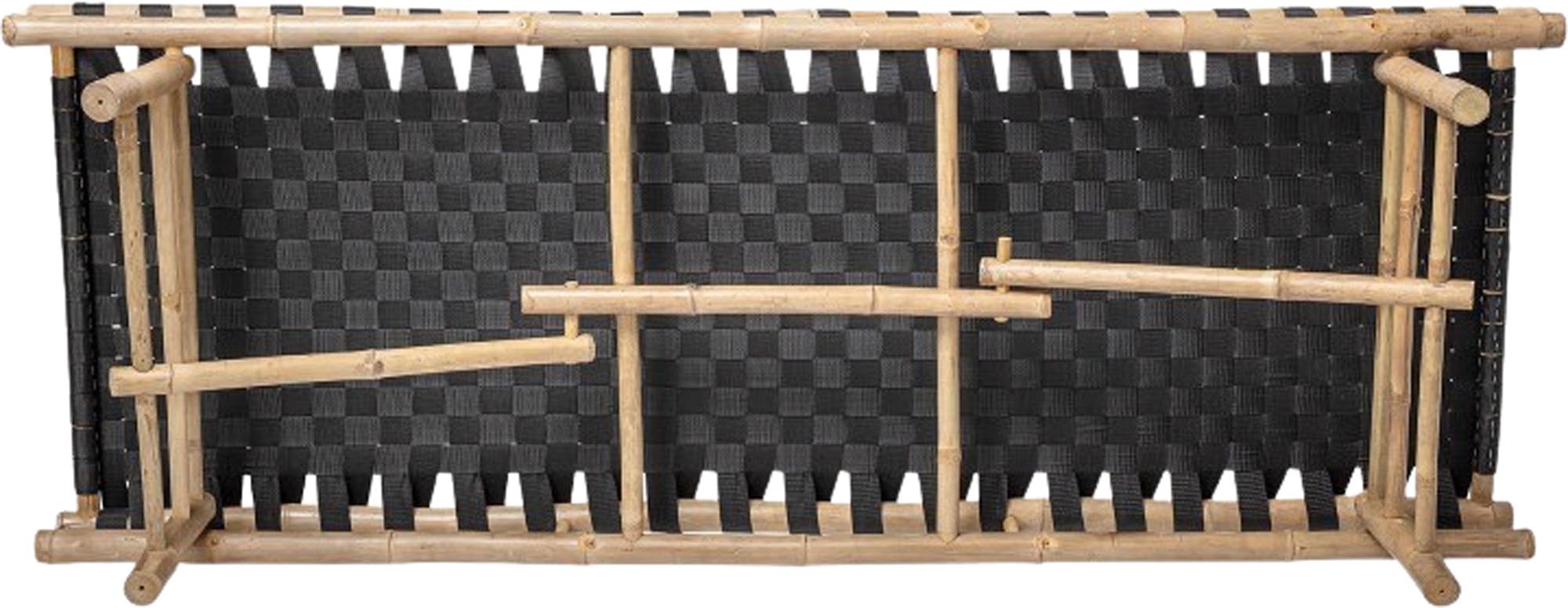 Entdecken Sie das stilvolle Vida Tagesbett von Bloomingville, gefertigt aus schwarzem Bambus – eine perfekte Kombination aus modernem Design und natürlicher Ästhetik.