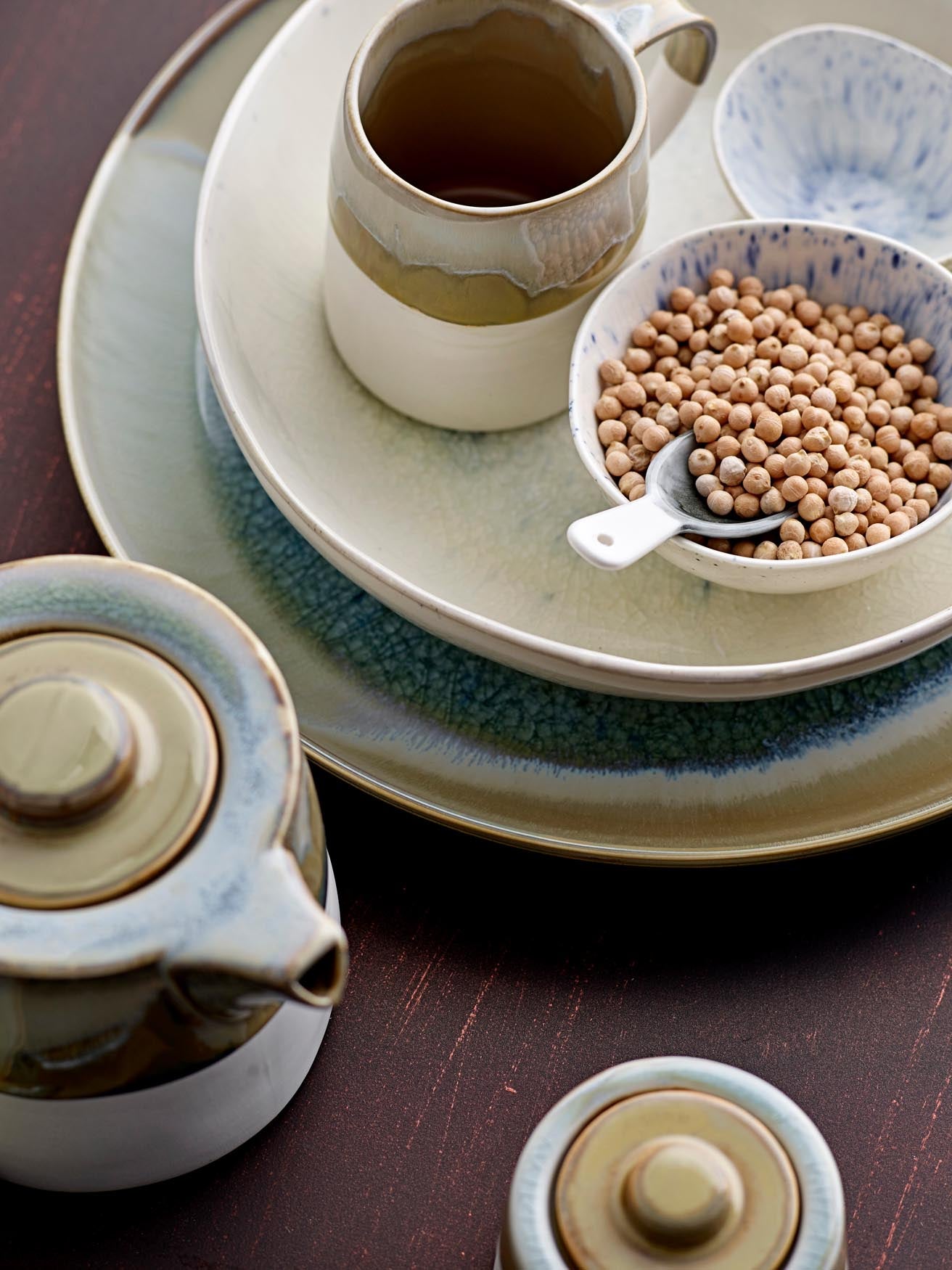 Elegante grüne Heather Servierplatte aus Steingut von Creative Collection, ideal für stilvolles Servieren und Dekorieren.