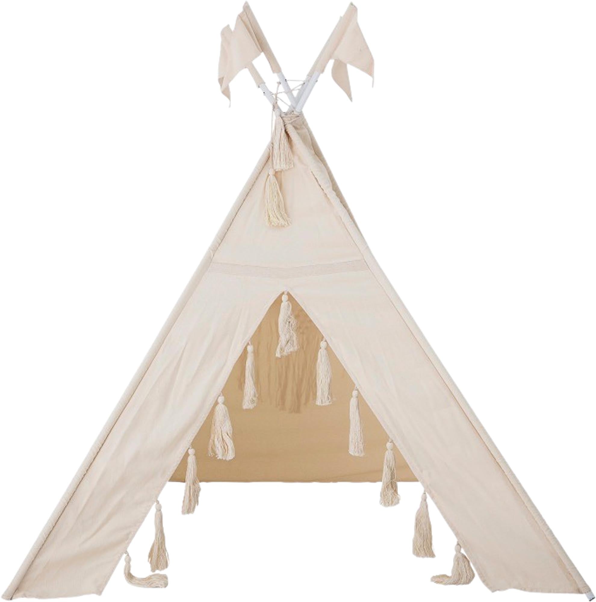 Fardin Kinder-Tipi: Natürliches Baumwoll-Canvas, sicher, stabil, fördert Fantasie, grosszügiger Platz, Must-Have für Kinderzimmer.