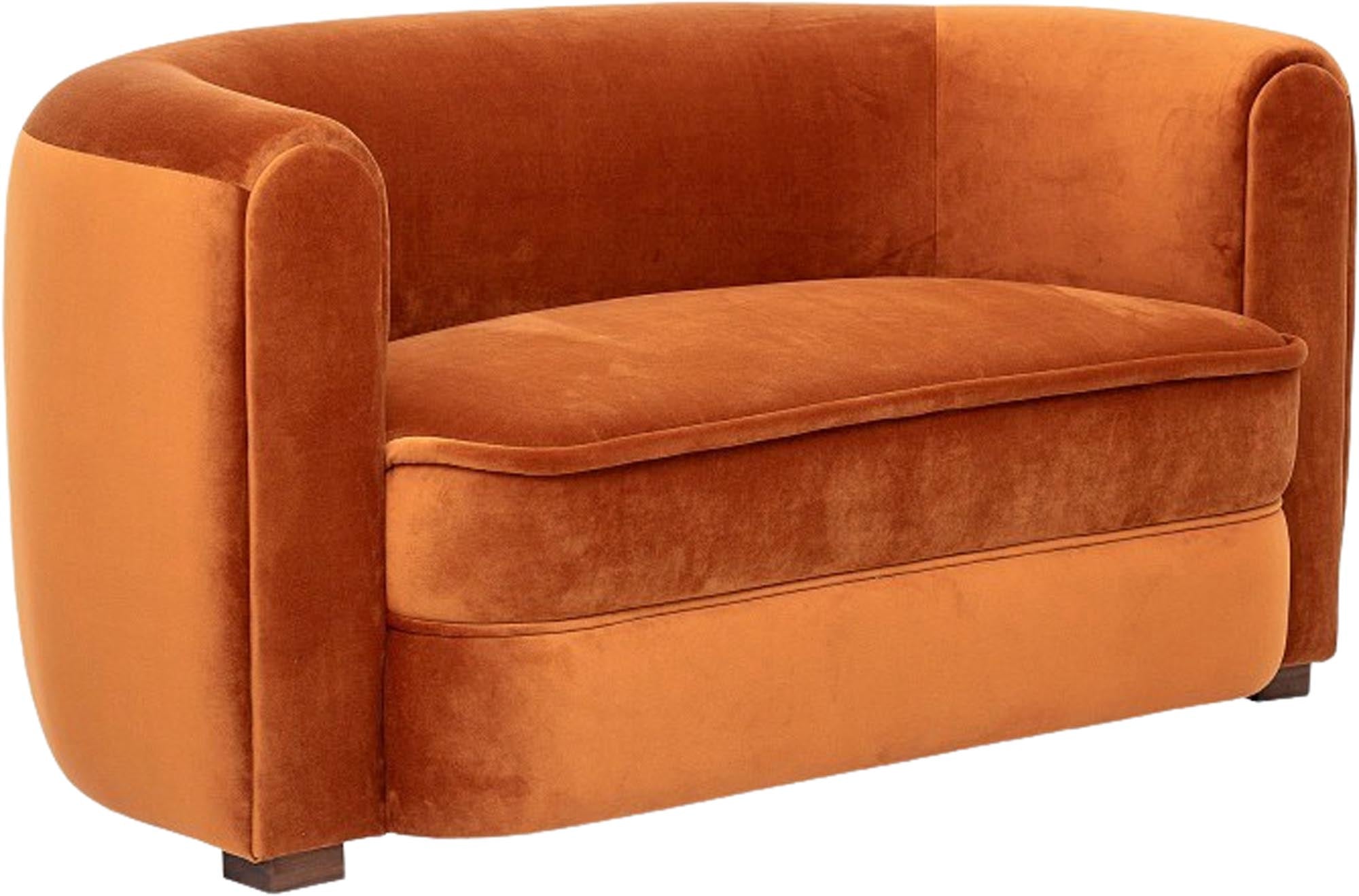 Das braune Malala Sofa von Creative Collection bietet elegantes Design und langlebigen Polyesterbezug für gemütliches Wohnen.