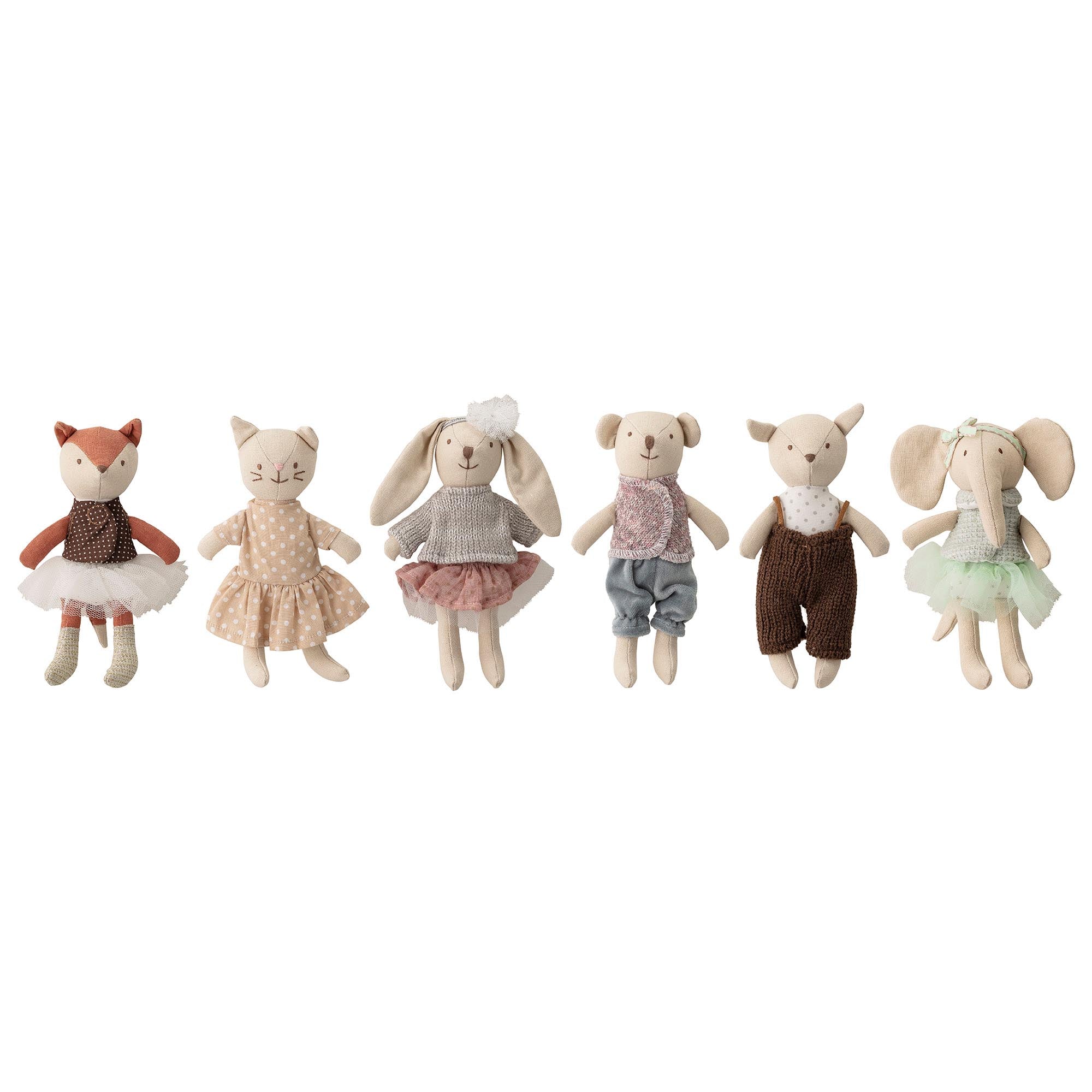 Die Animal Friends Doll, Rose, aus Baumwolle und Leinen, ist ein kuscheliges, fantasieanregendes Spielzeug von Bloomingville Mini.