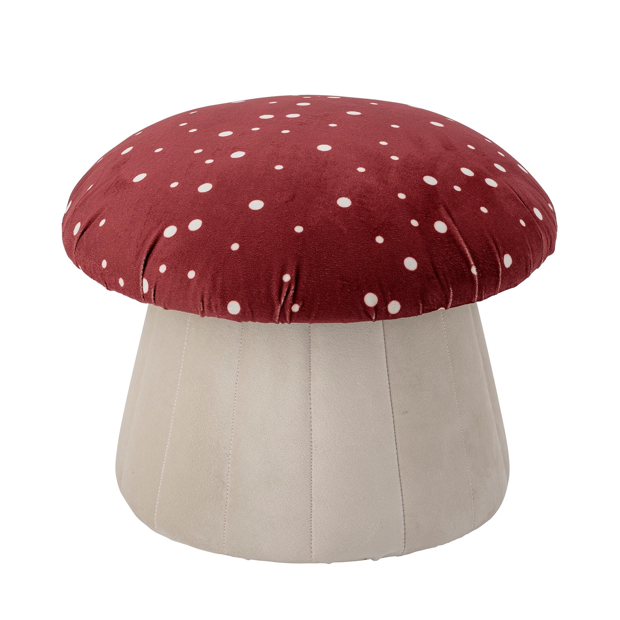 Lue Pouf: Roter, pilzförmiger Sitz aus Polyester, ideal für Kinderzimmer. Stilvoll, robust, pflegeleicht, vielseitig einsetzbar.