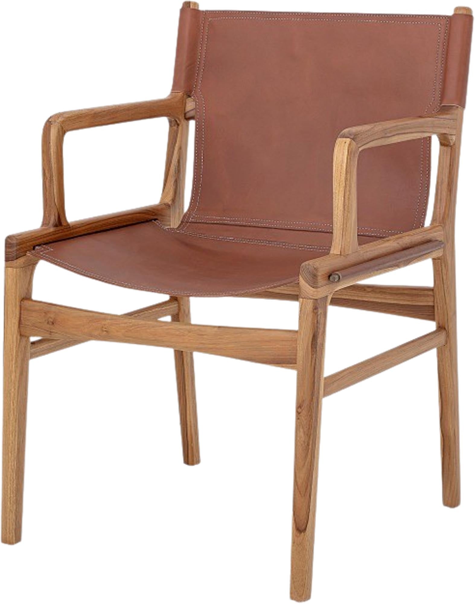 Der Ollie Loungesessel von Bloomingville kombiniert braunes Leder mit modernem Design für stilvollen Komfort in jedem Raum.