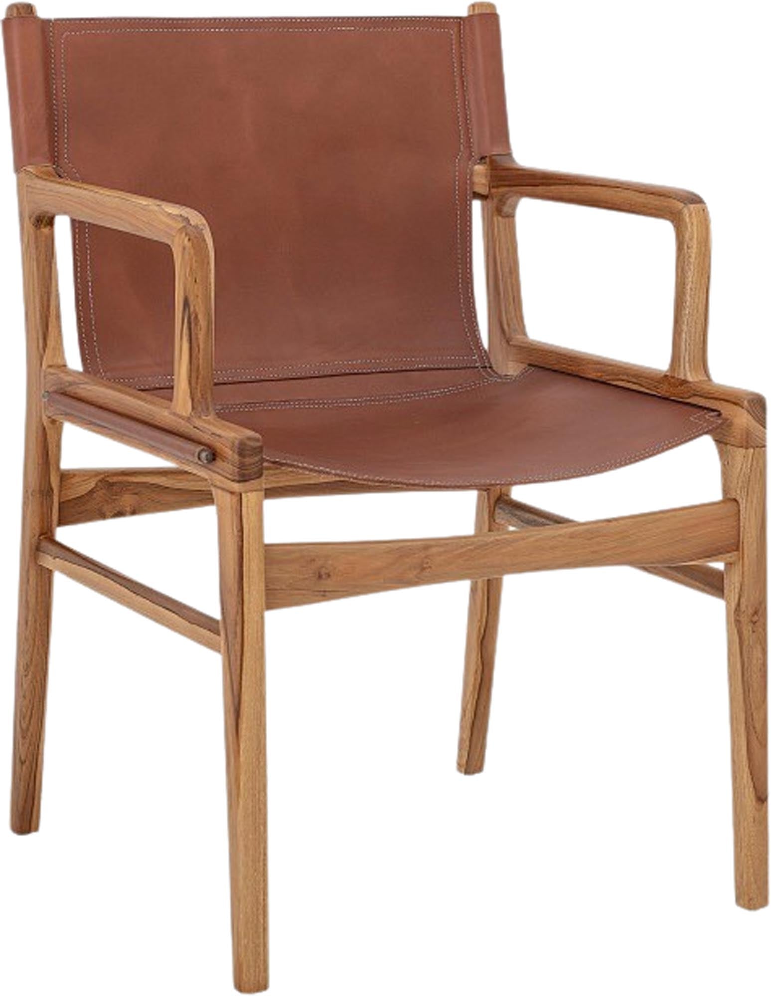 Der Ollie Loungesessel von Bloomingville bietet modernes Design und braunes Leder für eleganten Komfort in Ihrem Zuhause.