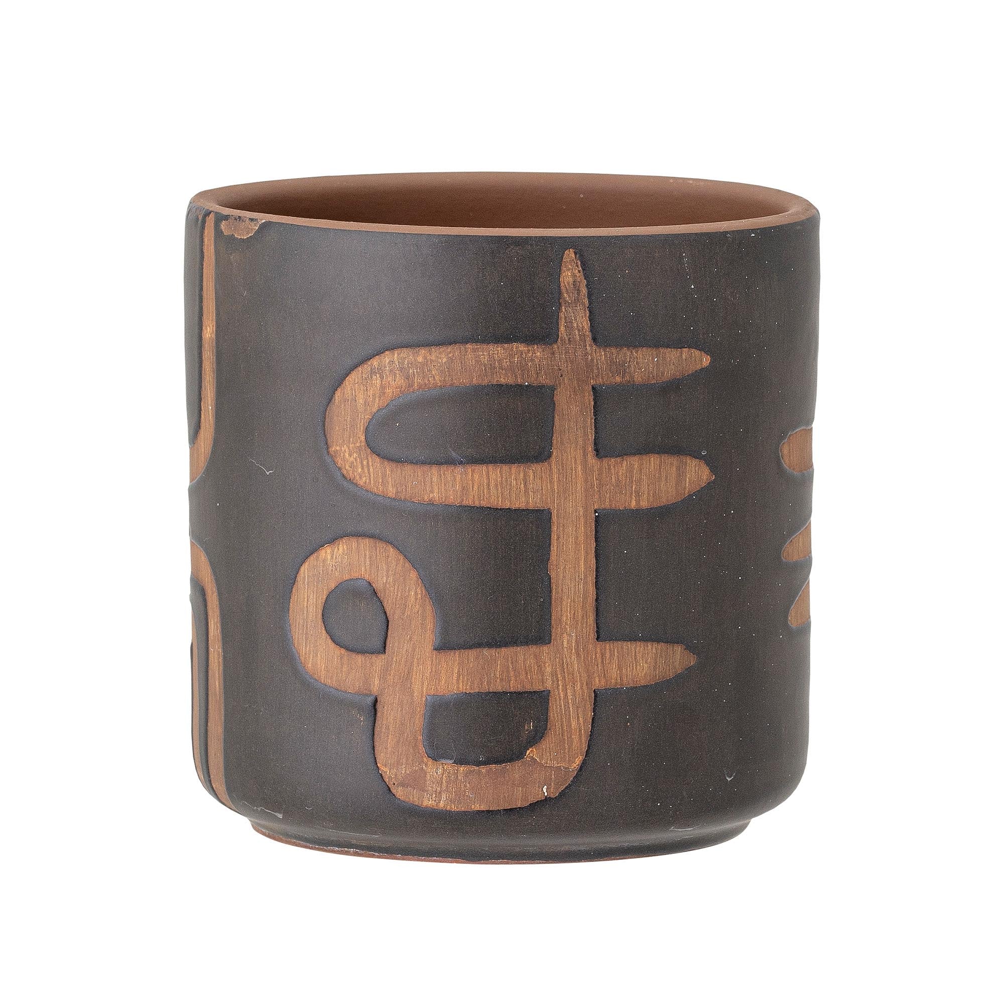 Abas Deko-Blumentopf, Braun, Terrakotta in Brown präsentiert im Onlineshop von KAQTU Design AG. Blumentopf ist von Bloomingville