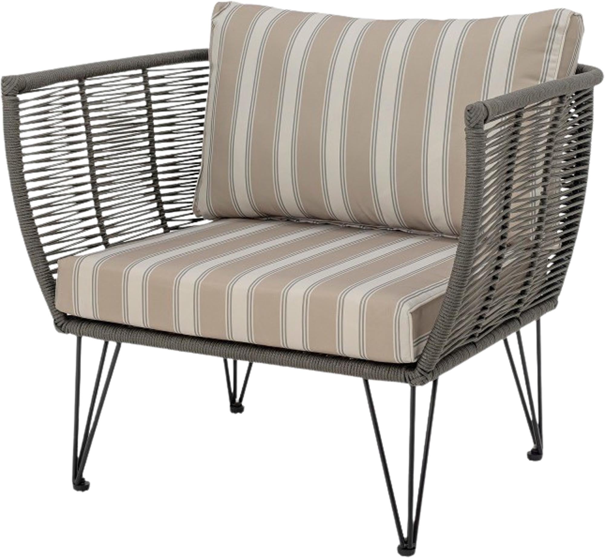 Moderner Mundo Loungesessel in Grün von Bloomingville, mit robustem Metallgestell, ideal für stilvolles Wohnen und gemütliche Entspannung.