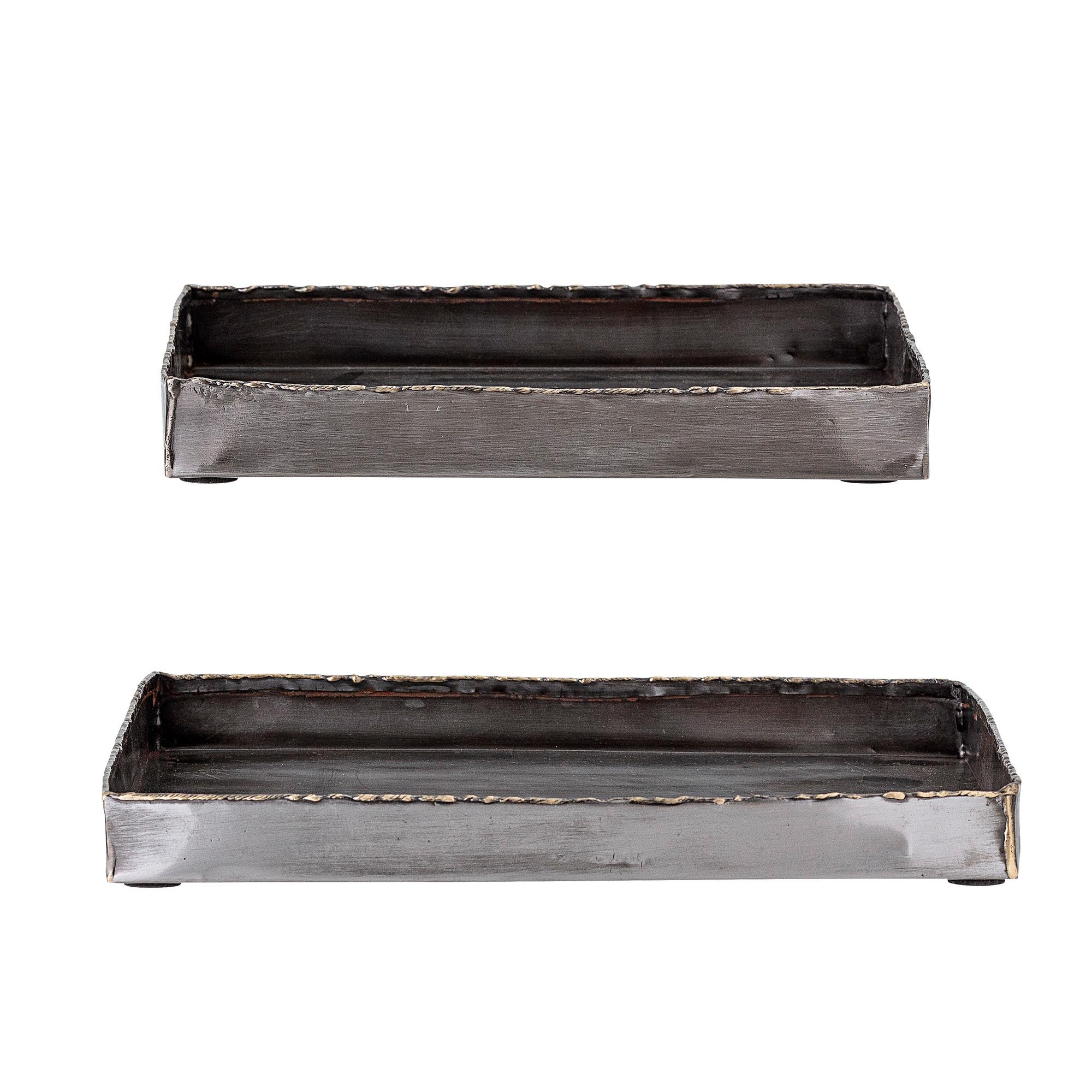 Elegantes Cody Tablett-Set aus schwarzem Metall von Bloomingville: Vielseitig, robust und stilvoll für jeden Raum.