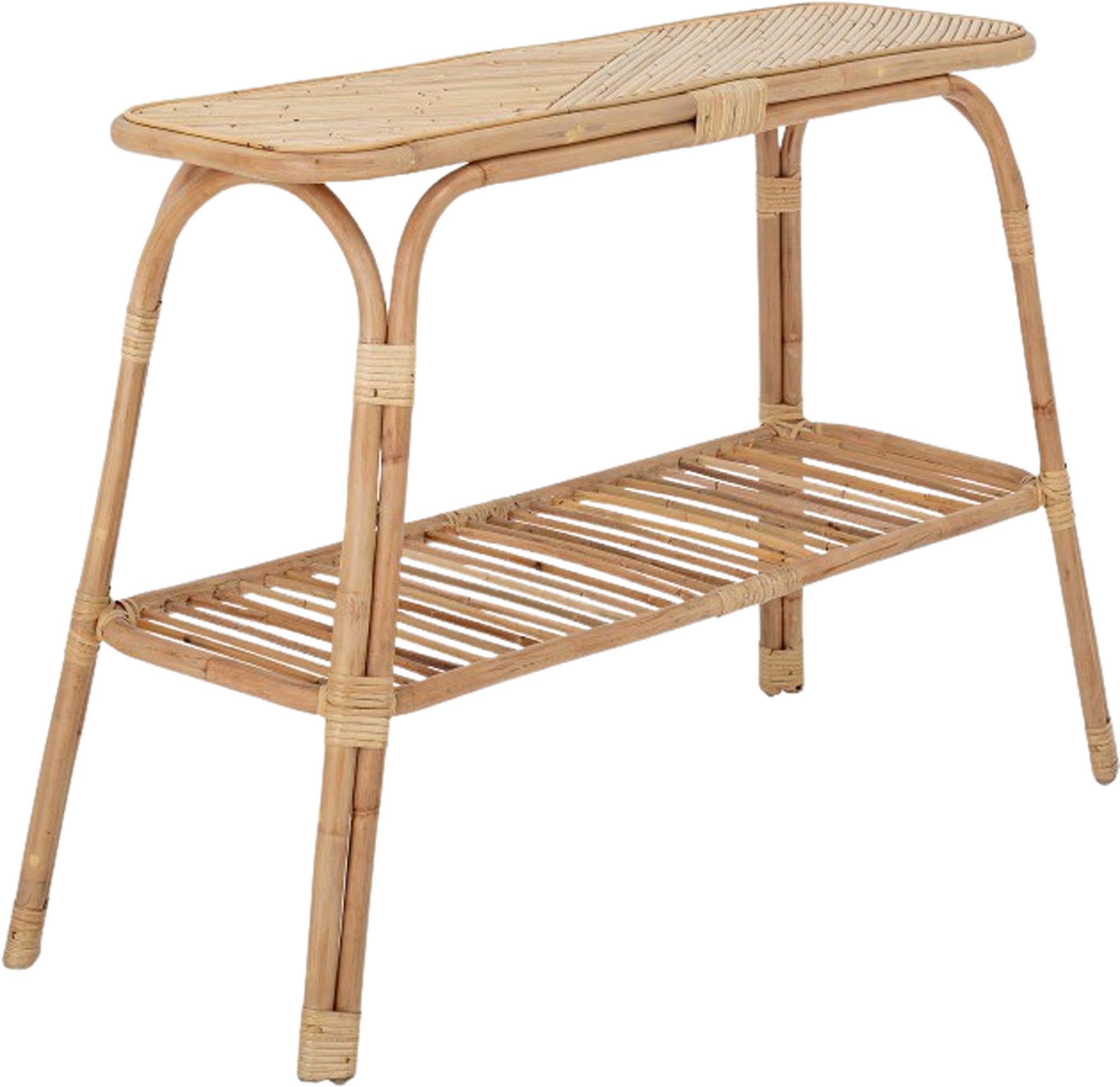 Der Thenna Konsolentisch aus Naturholz und Rattan von Creative Collection besticht durch sein elegantes und funktionales Design.