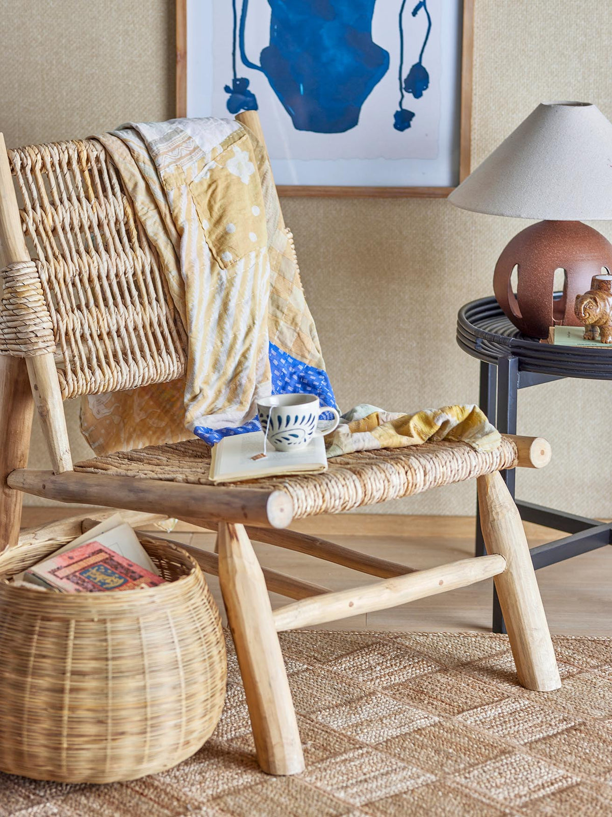 Ruthy Loungesessel, Natur, Teakholz in Natur präsentiert im Onlineshop von KAQTU Design AG. Sessel ist von Bloomingville