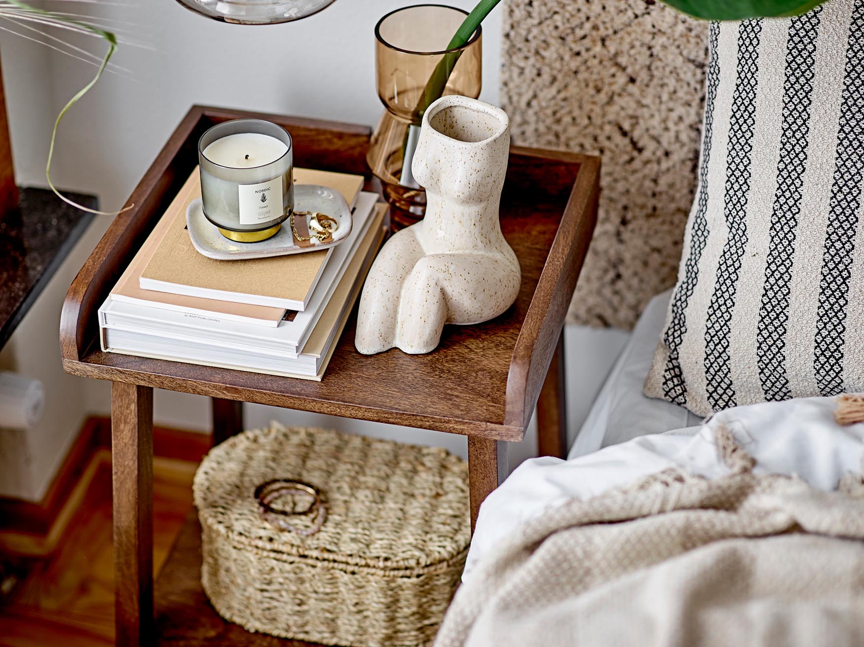 Saxo Teppich aus Baumwolle, natürlich und stilvoll, von Bloomingville. Ideal für ein gemütliches und nachhaltiges Zuhause.