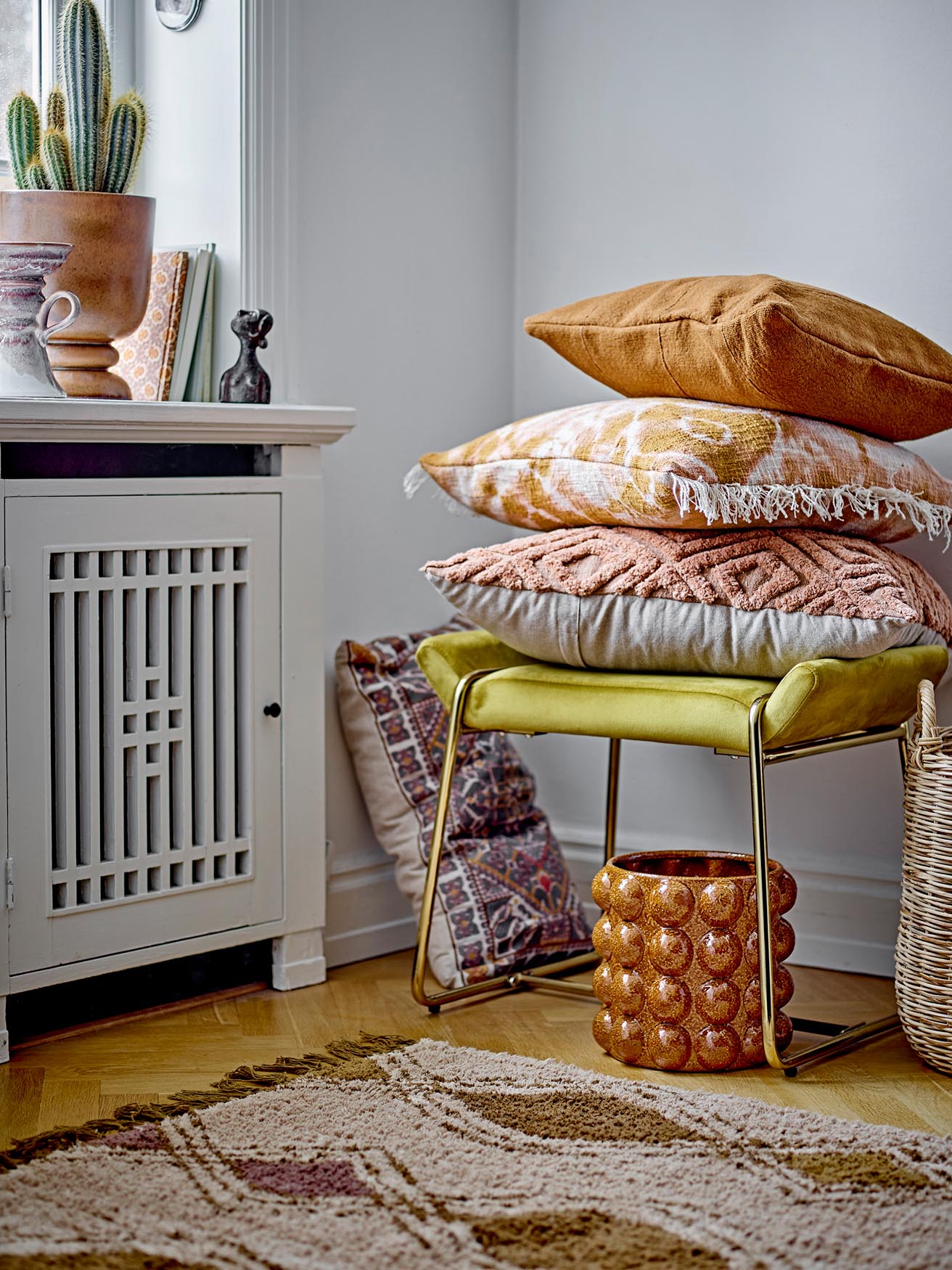 Kuscheliges Kita Kissen in Braun aus Baumwolle von Bloomingville.