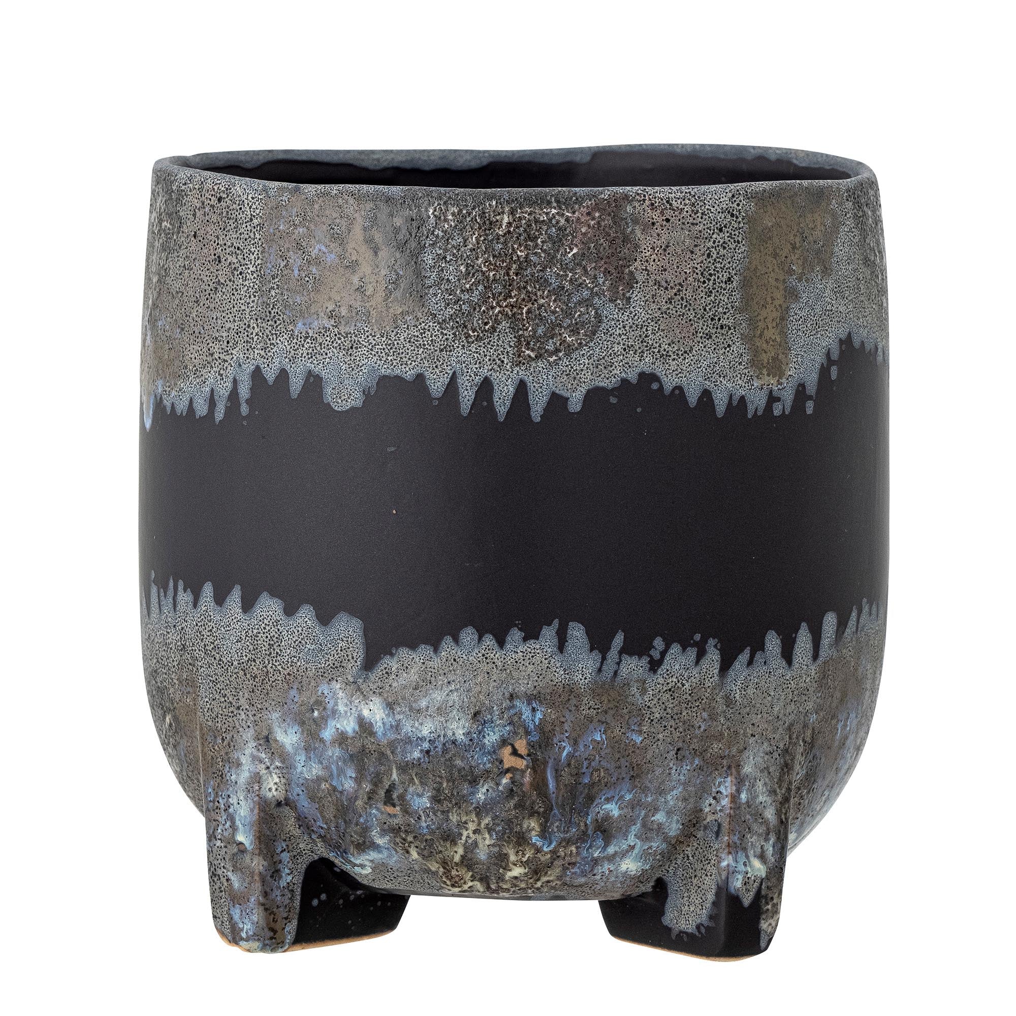 Nasru Blumentopf, Schwarz, Steingut in Black präsentiert im Onlineshop von KAQTU Design AG. Blumentopf ist von Bloomingville