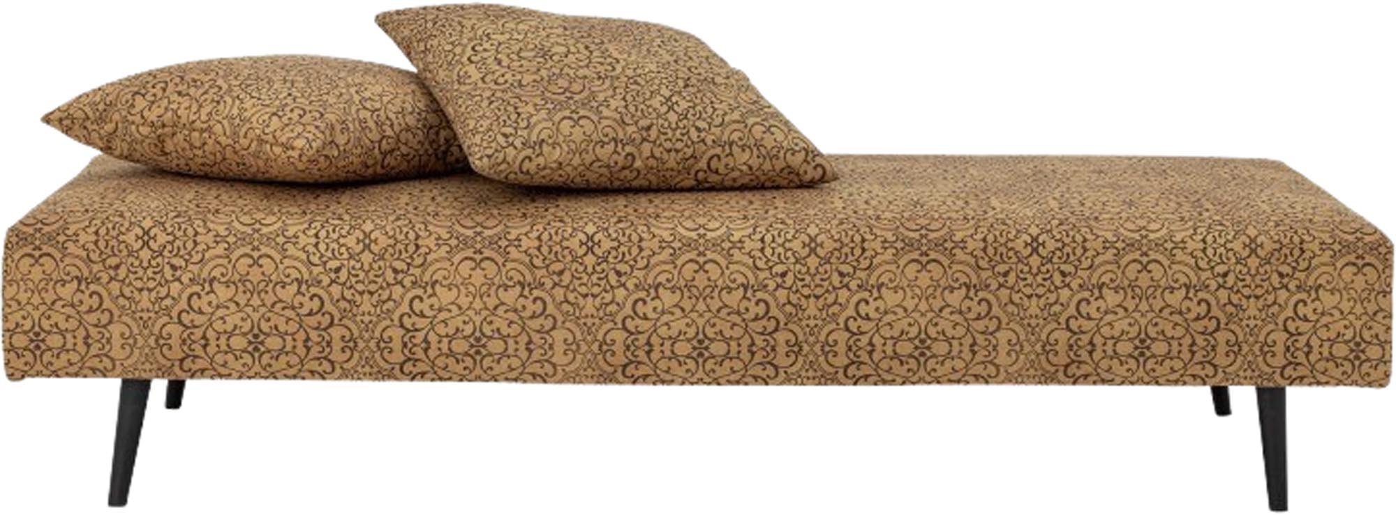 Gulli Tagesbett in Gelb: Stilvolles Design aus 100% Baumwolle, FSC® Mix, mit stabilen Holzfüssen. Komfort und Ästhetik vereint.