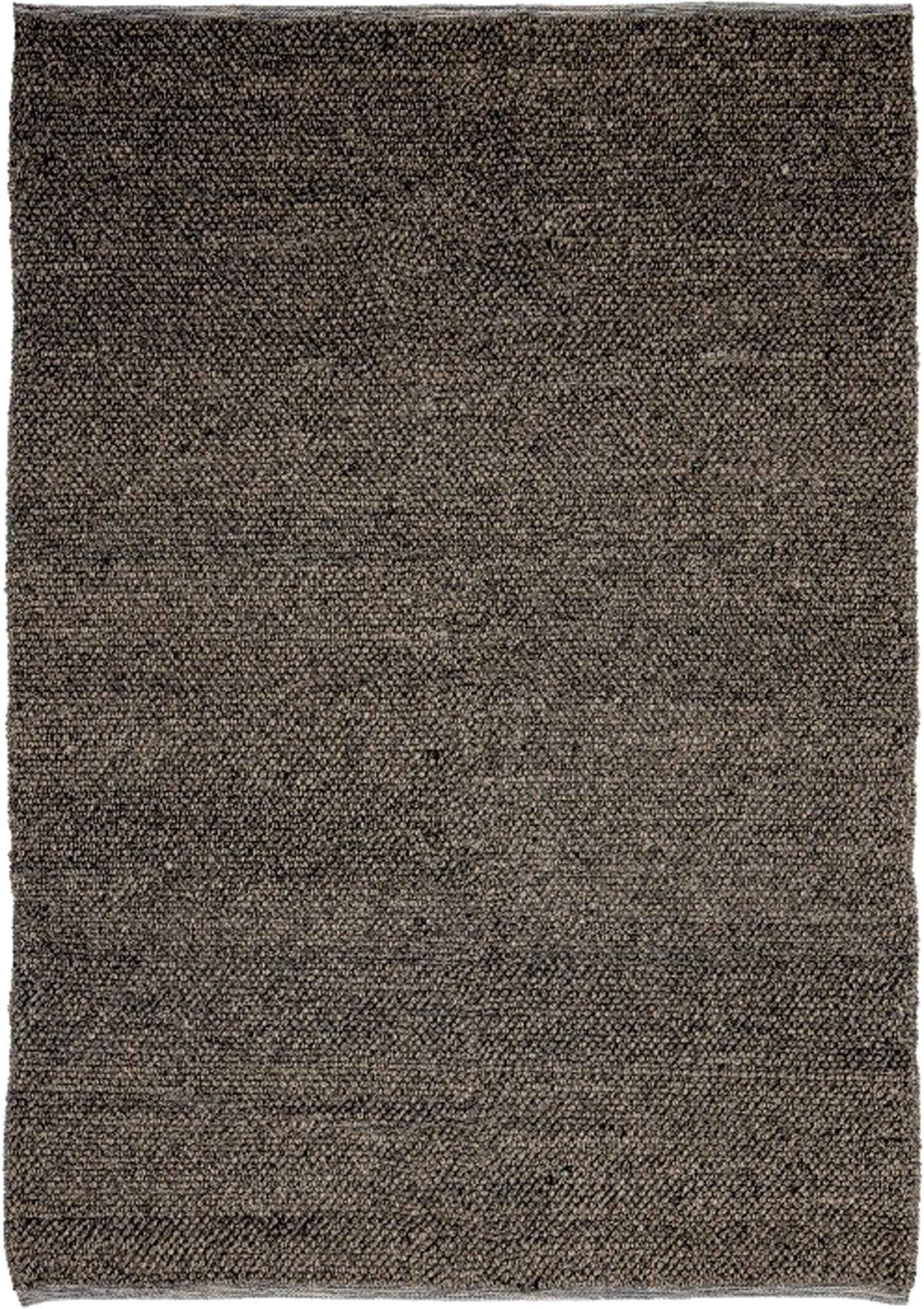 Eleganter grauer Wollteppich von Bloomingville, zeitlos, warm, schmutzabweisend, ideal für Wohnzimmer.