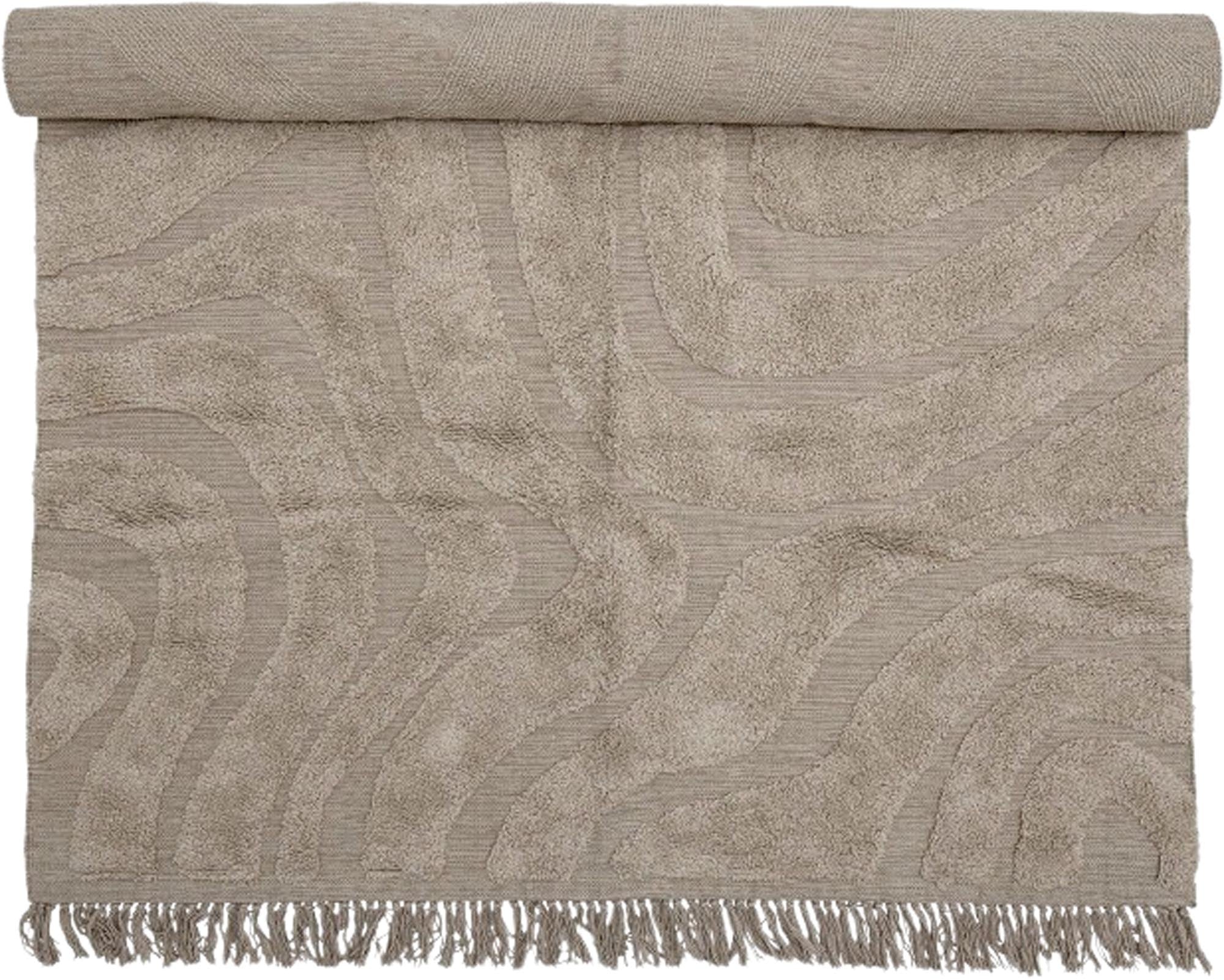 Elaine Teppich aus Baumwolle in natürlichen Farben von Bloomingville, ideal für ein stilvolles und gemütliches Zuhause.