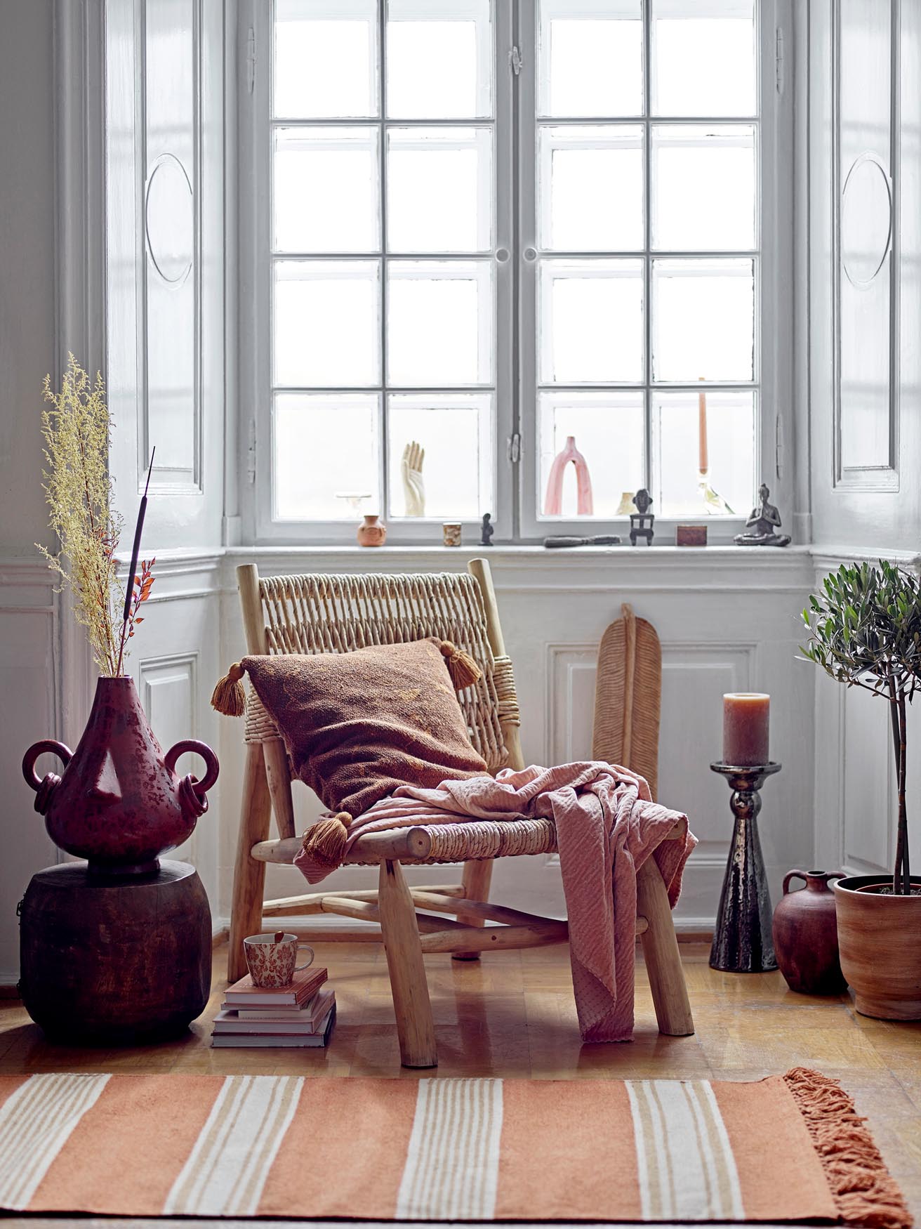 Gamma Überwurf in Rose: Stilvolle Baumwoll-Textur von Bloomingville.