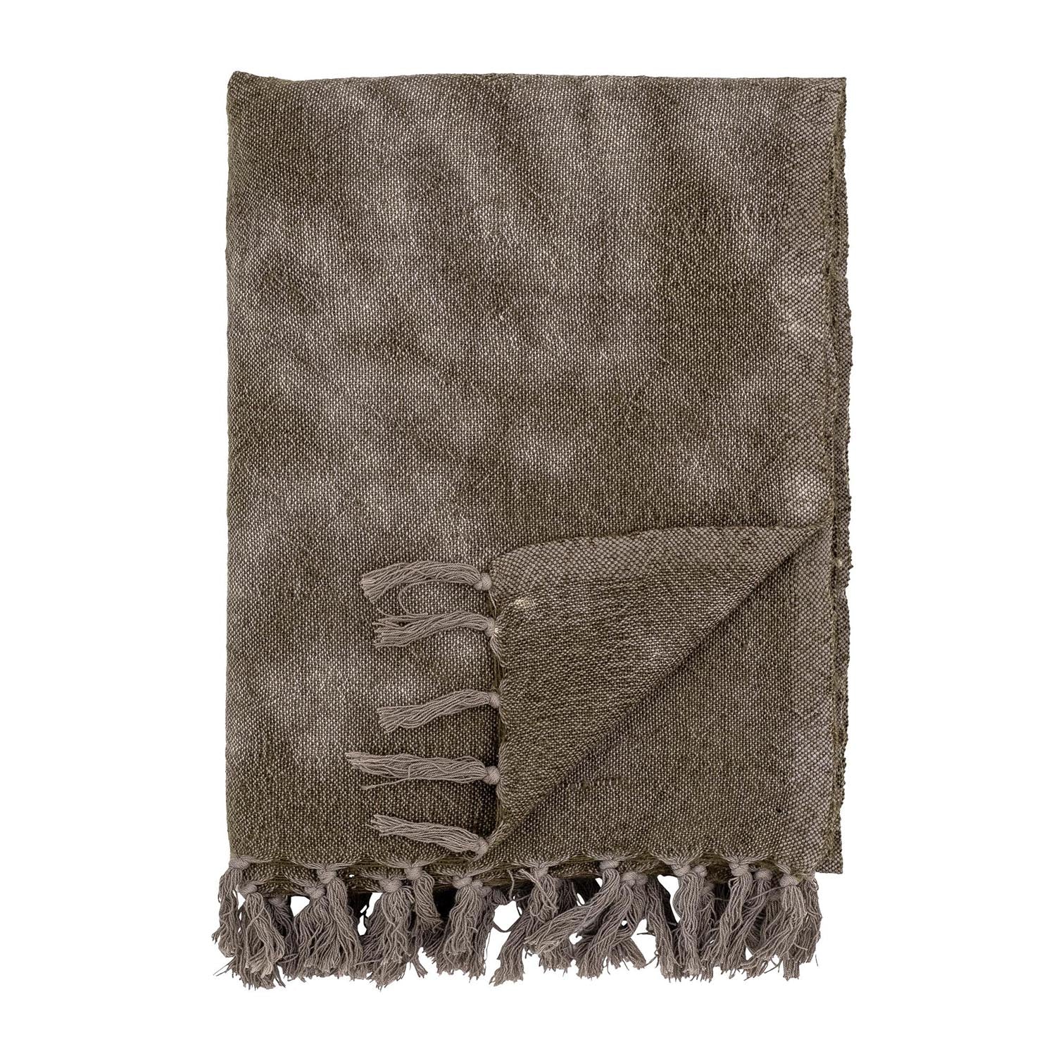 Ginger Wollüberwurf in Grün von Bloomingville für gemütliche Eleganz.