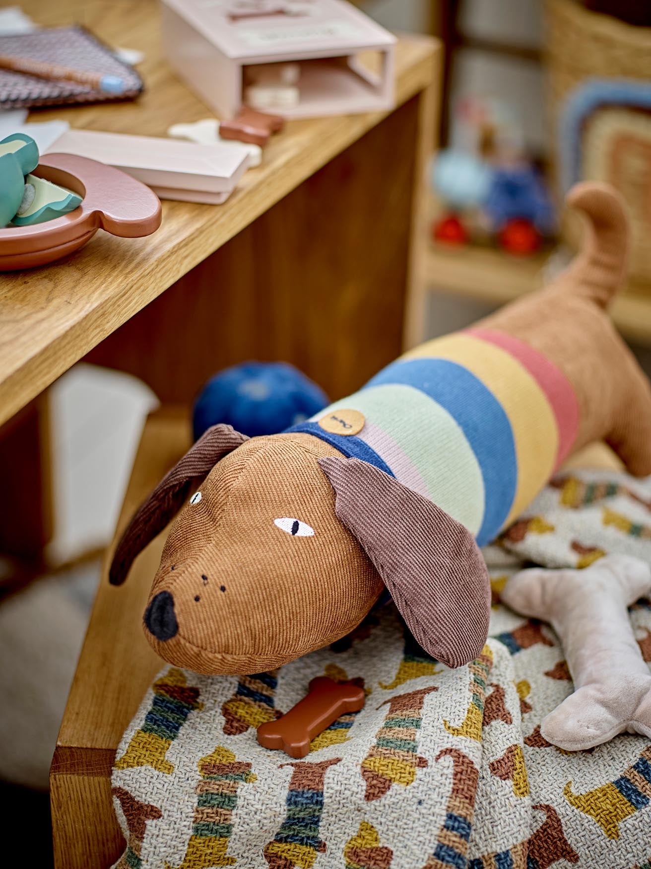 Nachhaltige Charlie Decke in Braun aus recycelter Baumwolle.