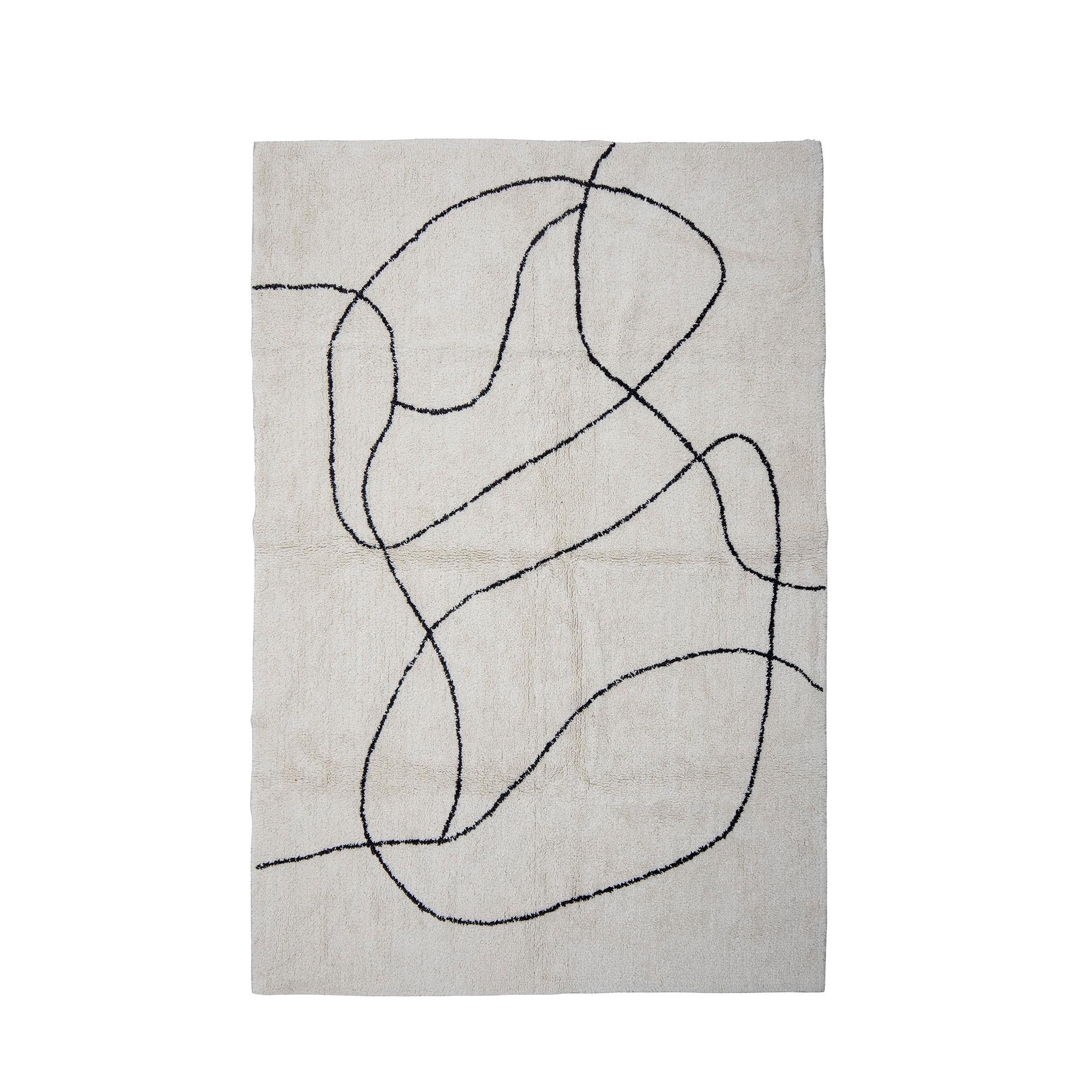 Viga Teppich, Weiss: Zeitloses Design aus reiner Baumwolle von Bloomingville.