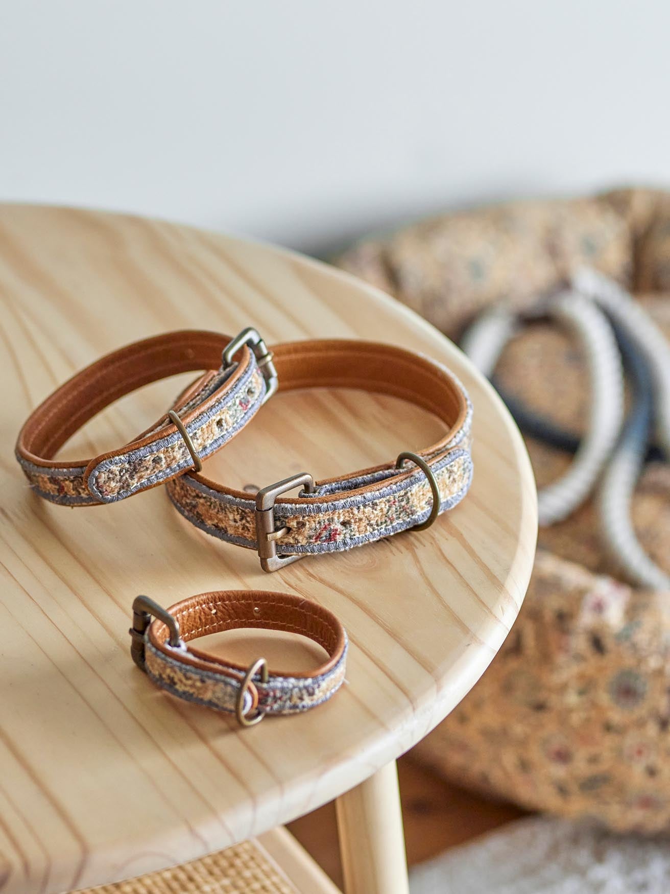 Elegantes Imola Hundehalsband in Blau aus Baumwolle von Bloomingville.