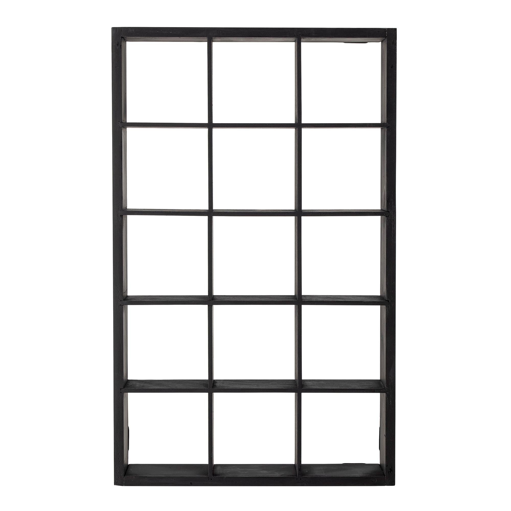 Elegantes Olinn Regal aus Tannenholz, schwarz, von Bloomingville. Vielseitig, robust, ideal für stilvolle Präsentationen.