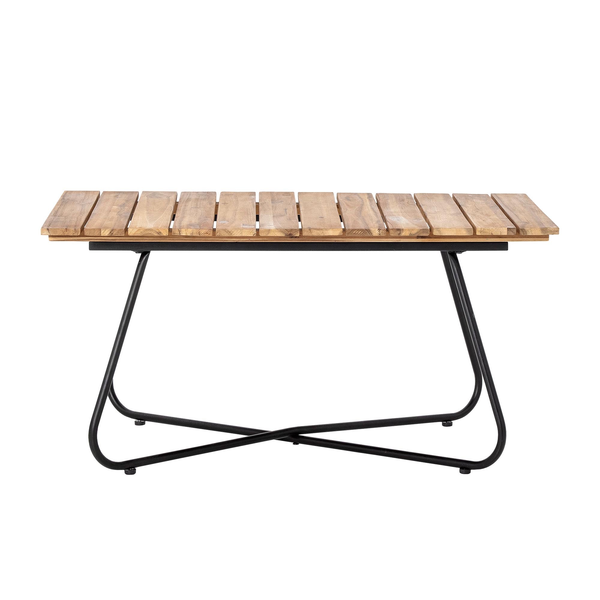 Hampton Tisch: Akazienholz, schwarzes Metall, ideal für Terrasse. Pflegeleicht, sommerlich, stilvoll. Perfekt für Outdoor.