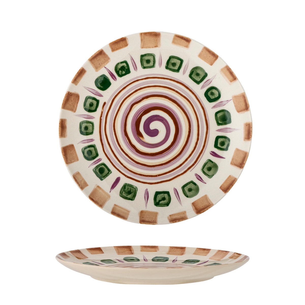 Shama Teller, Grün, Steingut in Green präsentiert im Onlineshop von KAQTU Design AG. Teller ist von Bloomingville